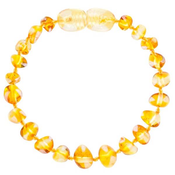 Polished Honey Amber Teething Bracelet 5.5"