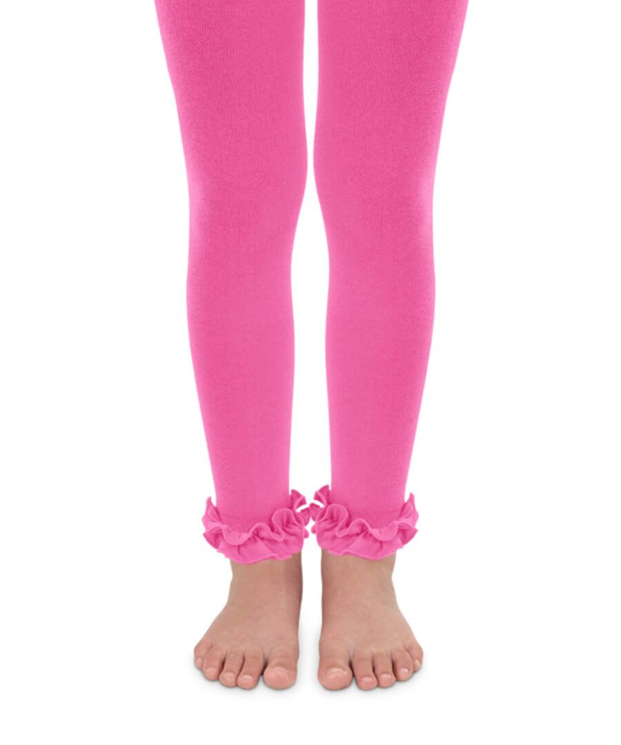 Jefferies Socks - Girls Pima Cotton Ruffle Footless Tights (4 color options)