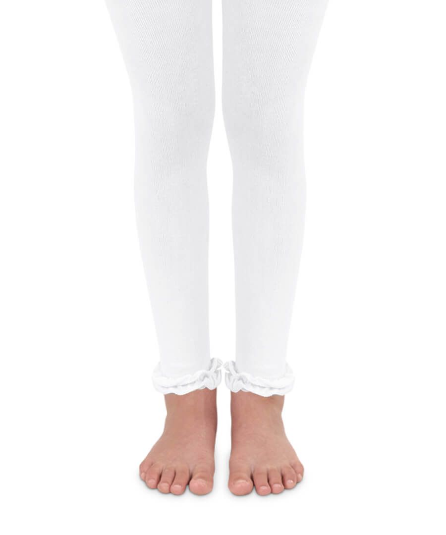 Jefferies Socks - Girls Pima Cotton Ruffle Footless Tights (4 color options)