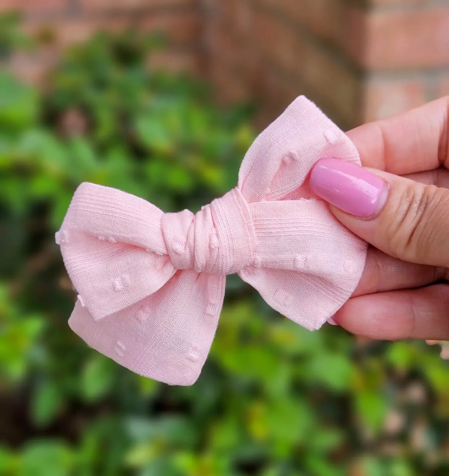 Chloe Bow | Ballet Pink Swiss Dots