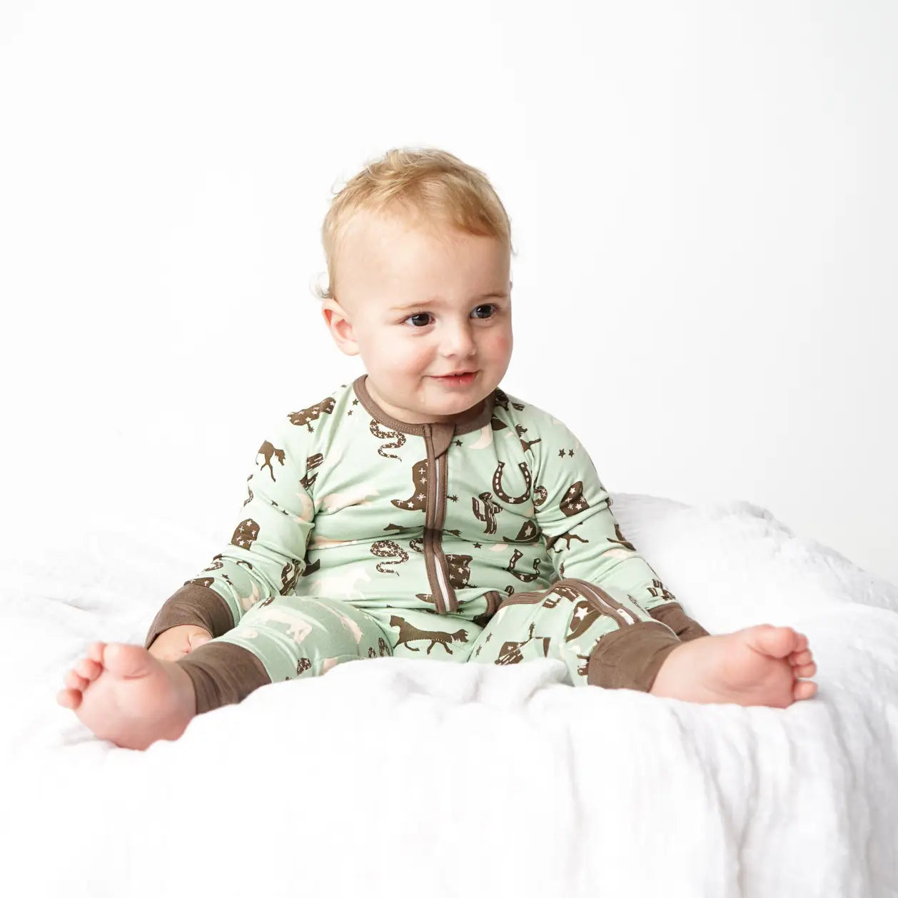 Giddy Up Bamboo Convertible Footed Romper