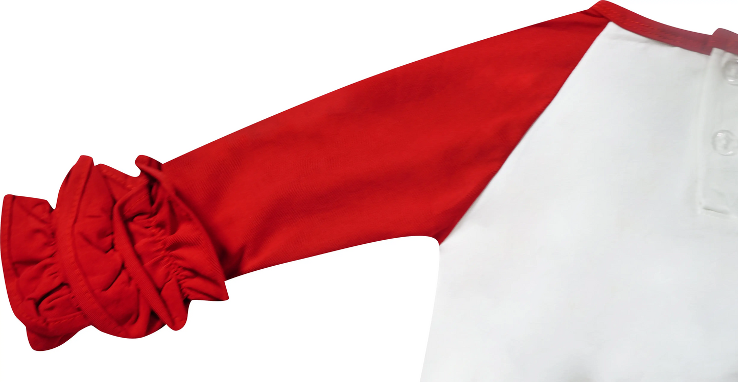 Merry & Bright Ruffle Raglan Shirt