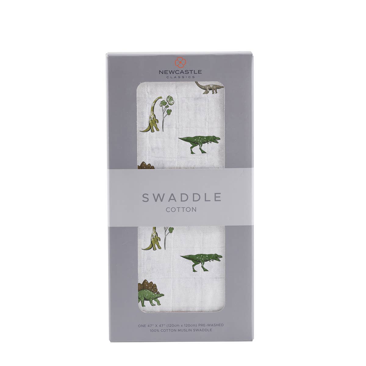 Newcastle Classics Cotton Muslin Swaddle Blanket - Dino Days