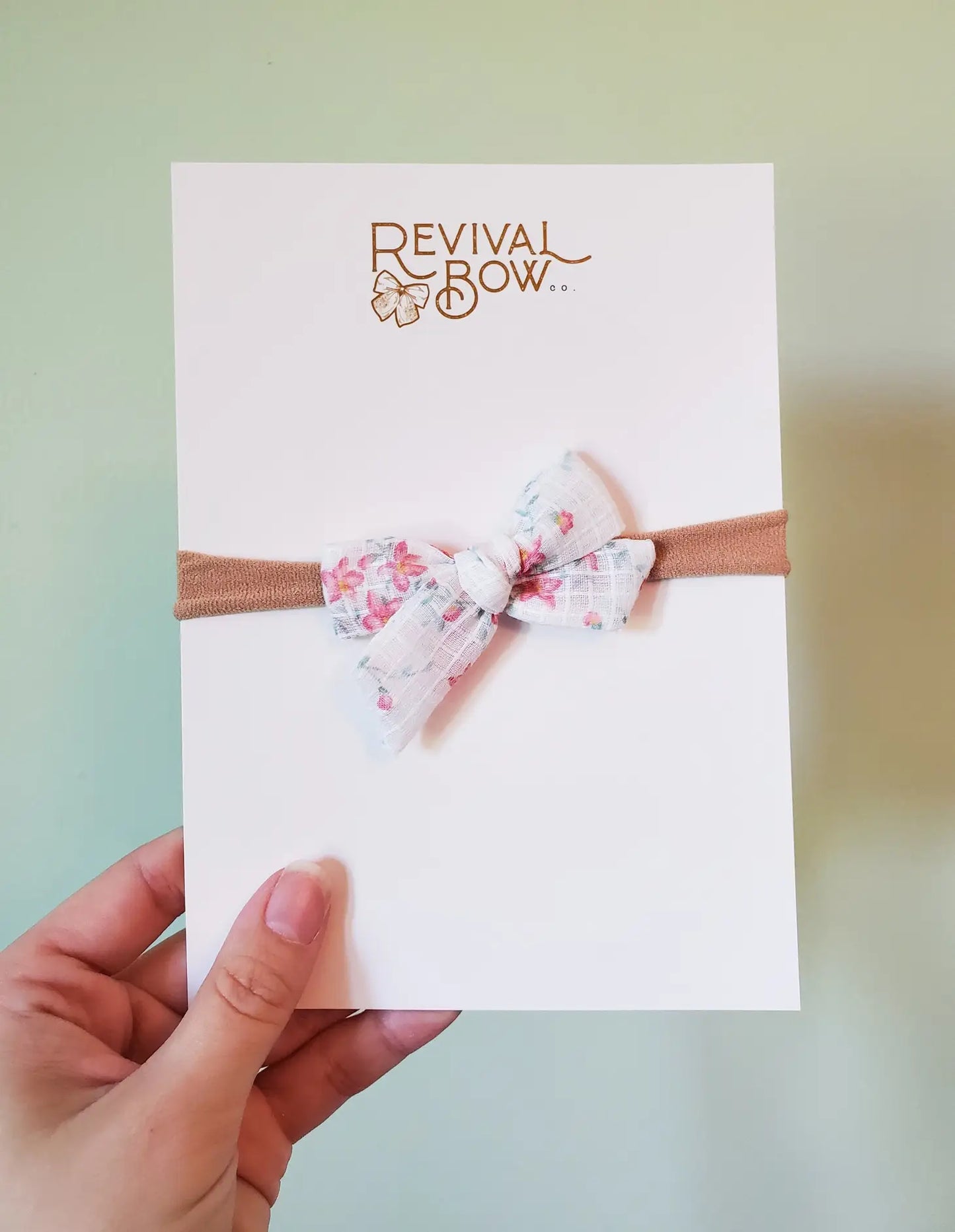 Vintage Floral Mini Pinwheel Bow on Nylon Headband