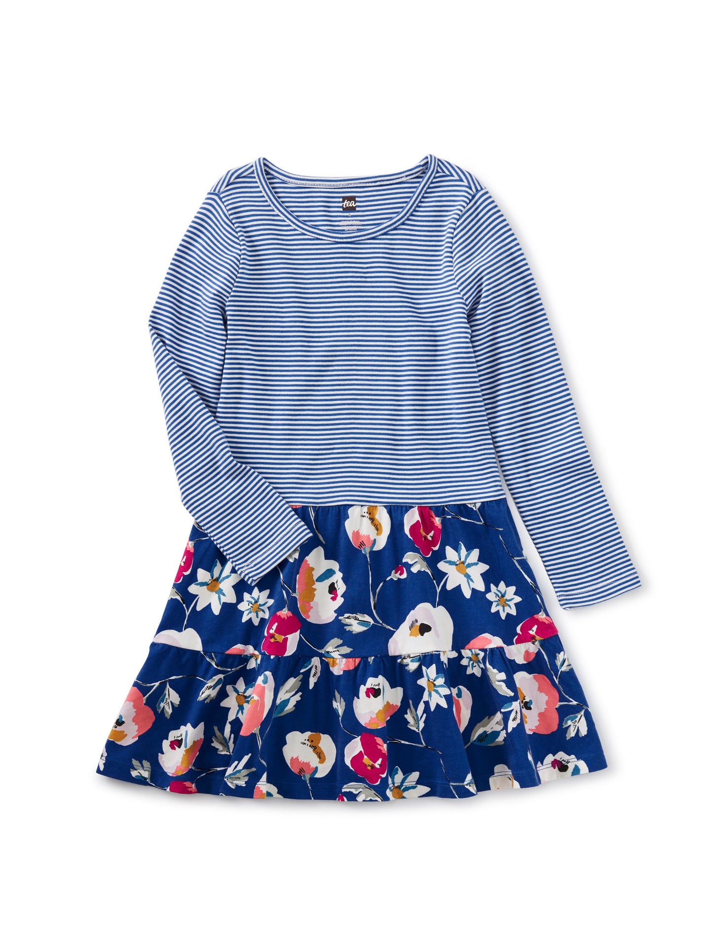 Tiered Skirted Dress - Swedish Flowers in Imperial