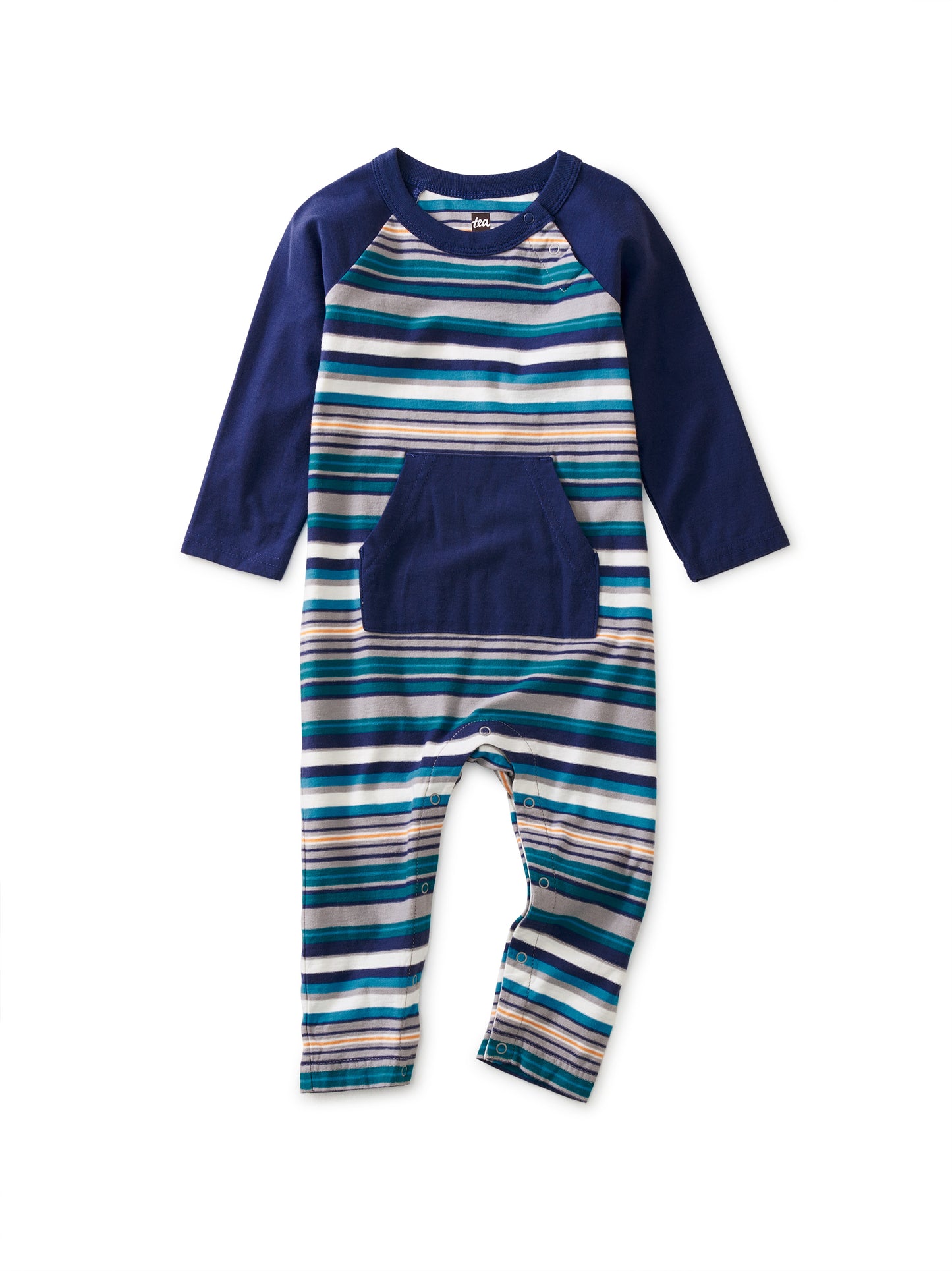Sidewalk Stripe Kangaroo Pocket Baby Romper