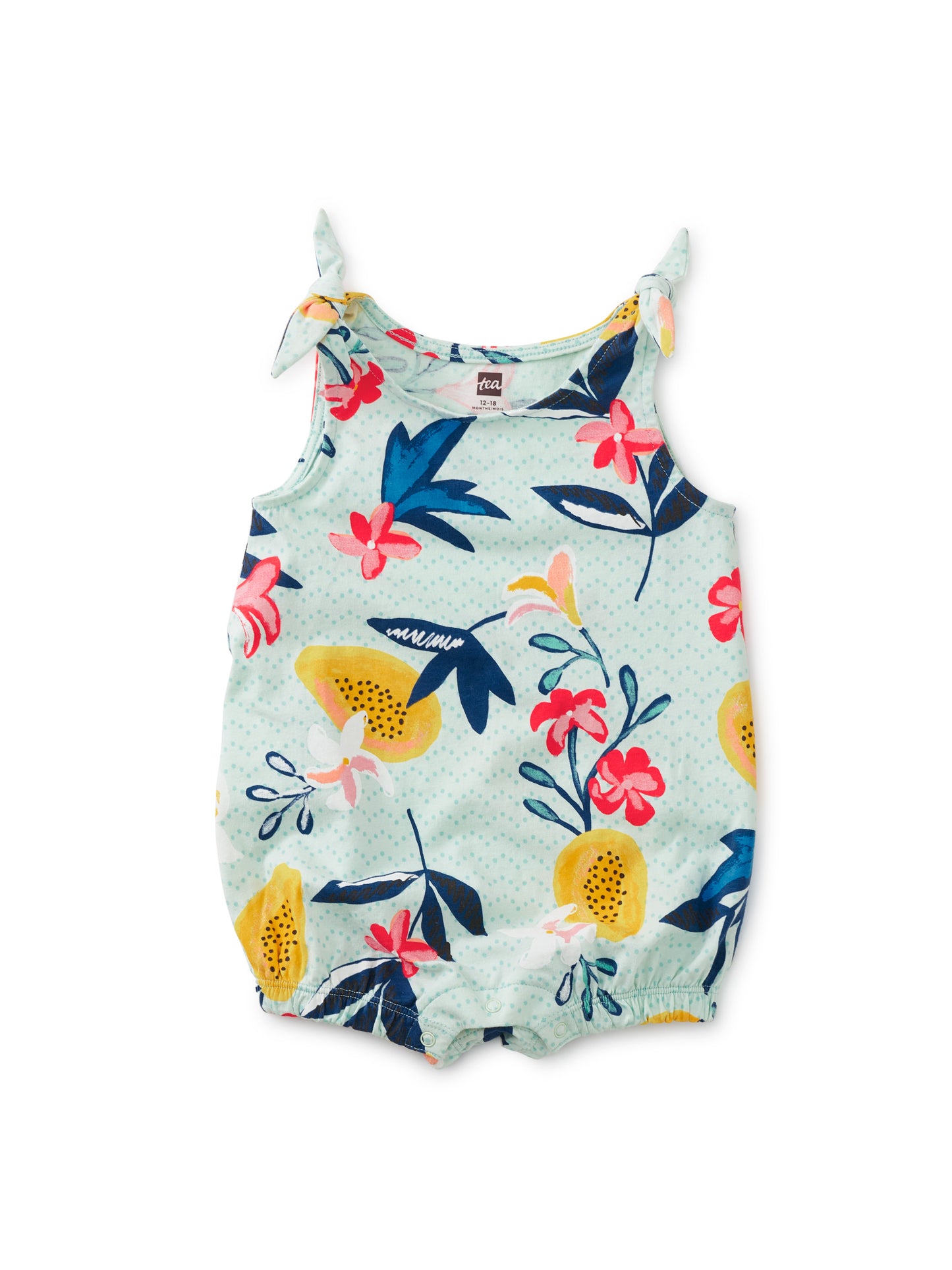 Jamaican Papaya Tie Shoulder Baby Romper