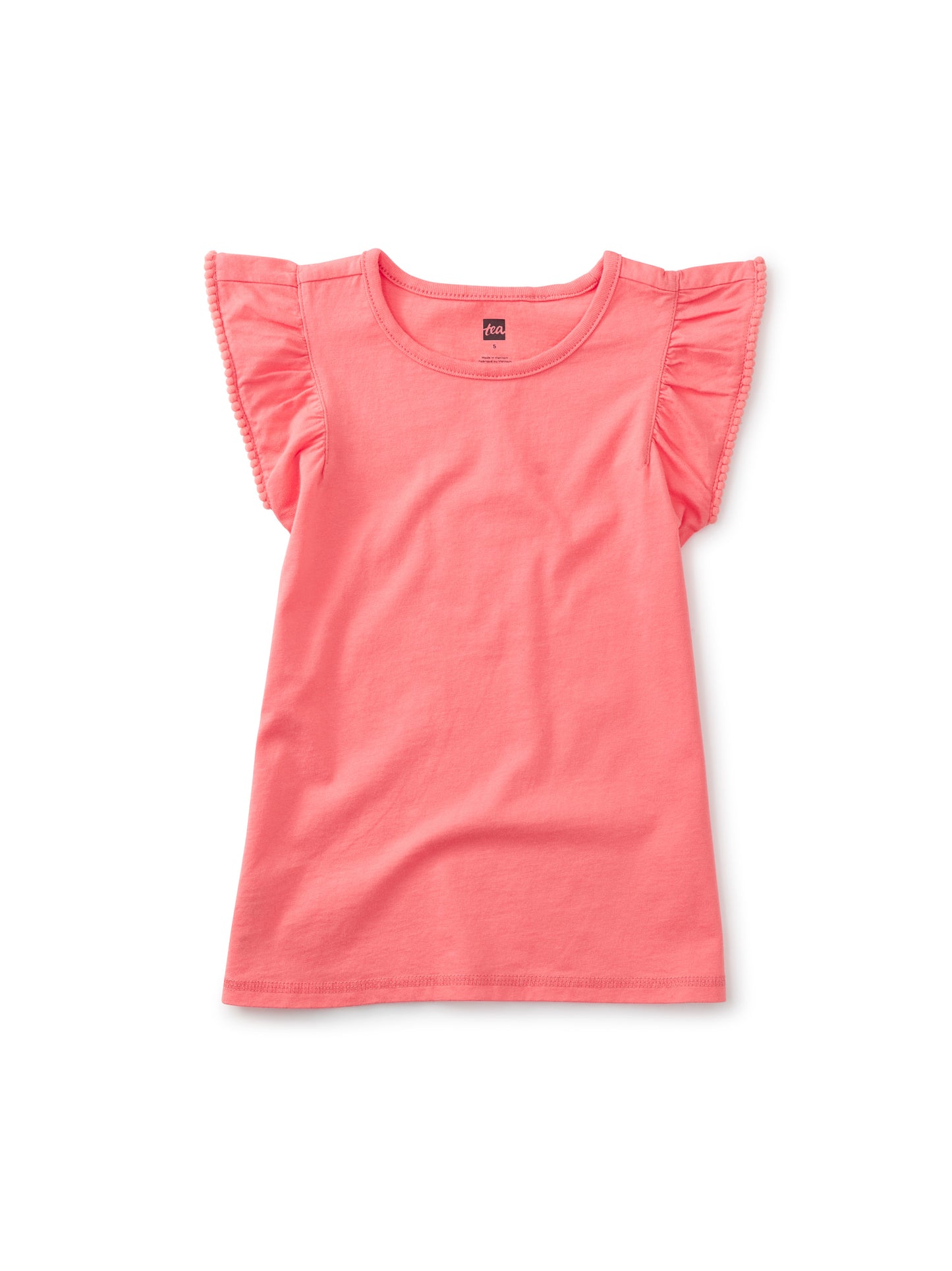 Sunset Pink Pom-Pom Flutter Tee