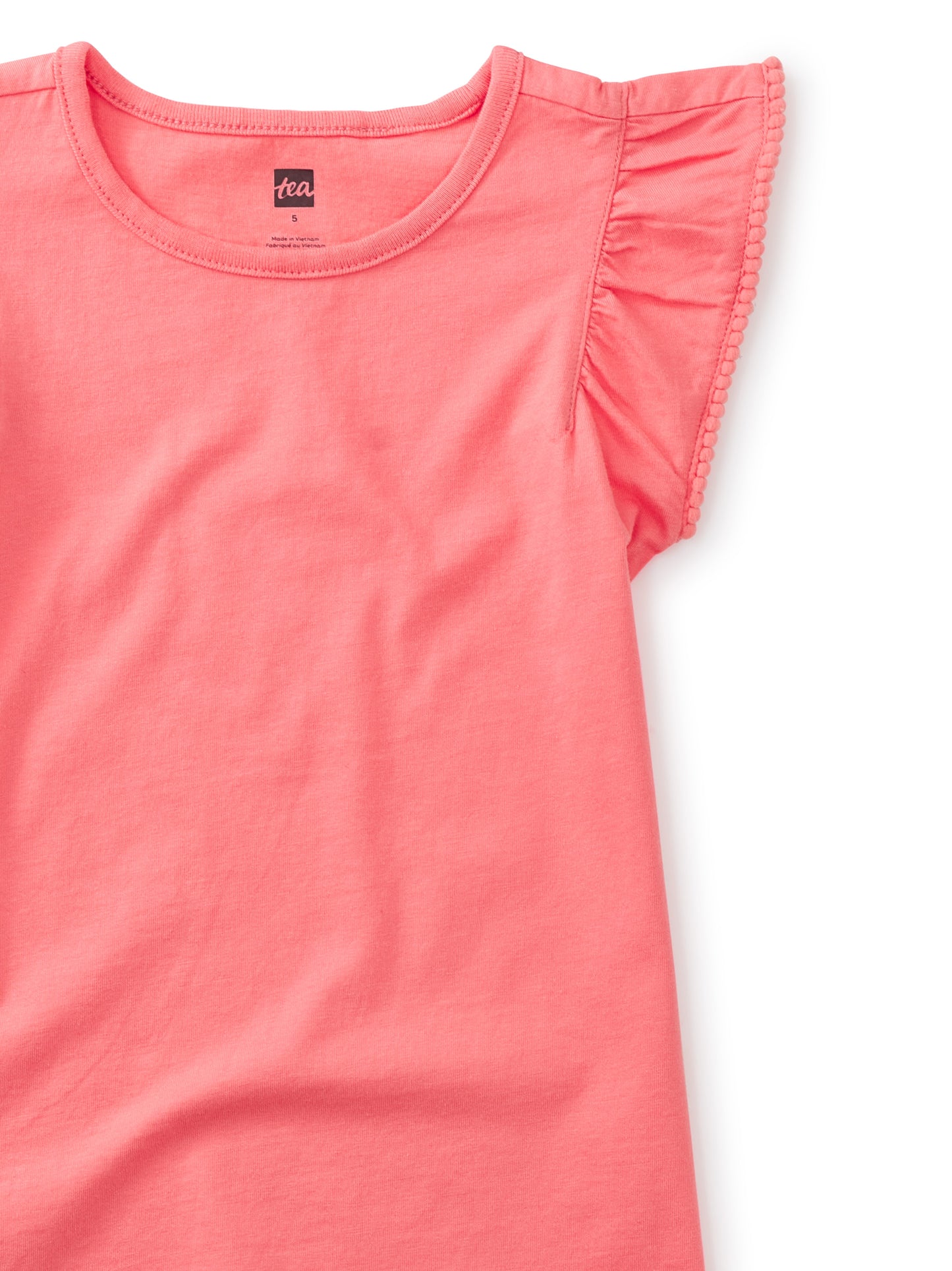 Sunset Pink Pom-Pom Flutter Tee