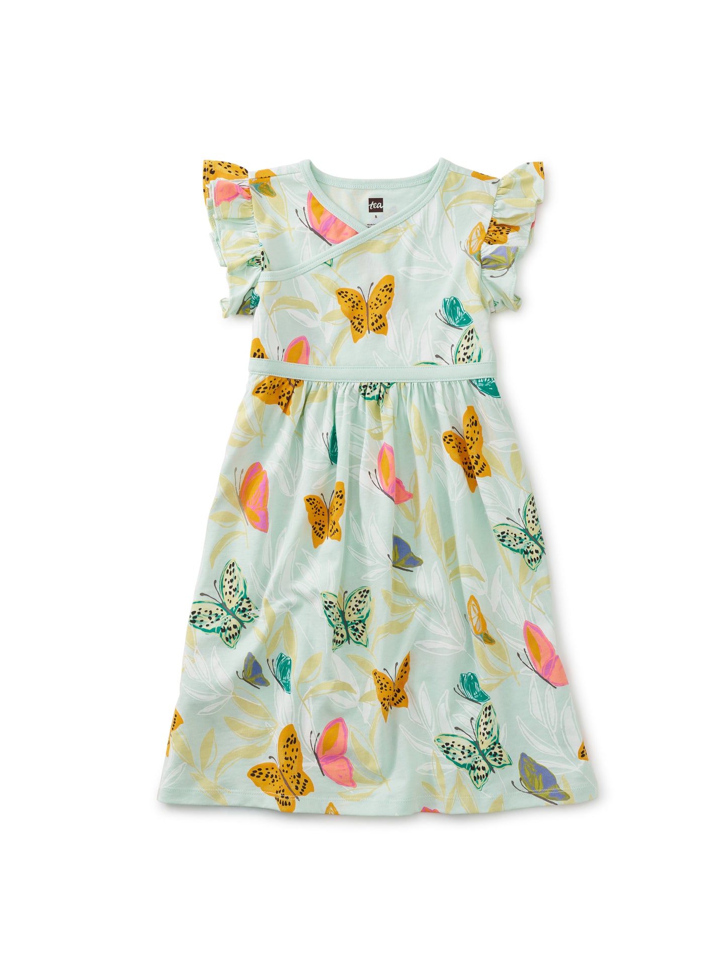 Mariposa and Floral Wrap Neck Dress