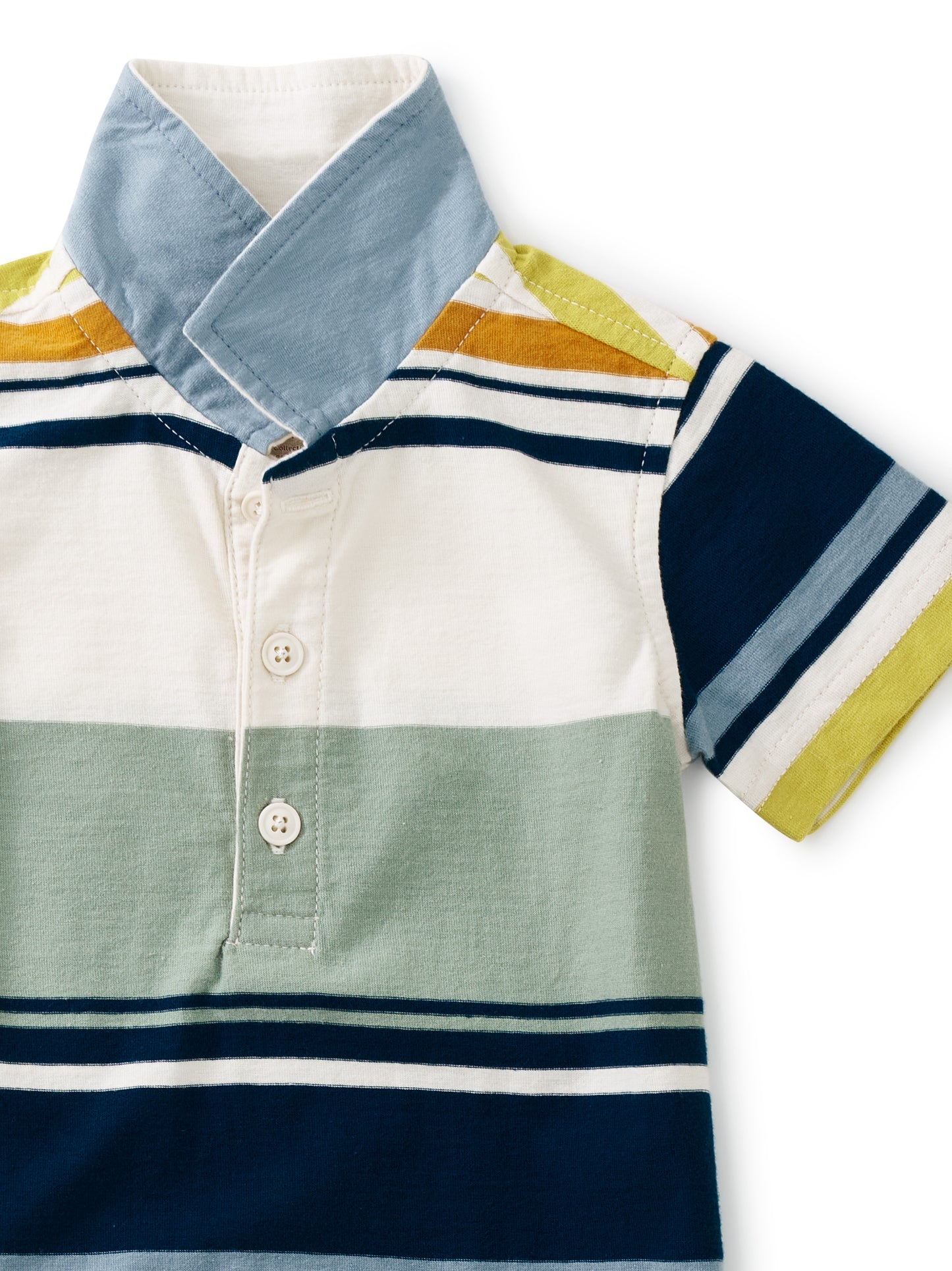 Sea Stripe Polo Baby Romper