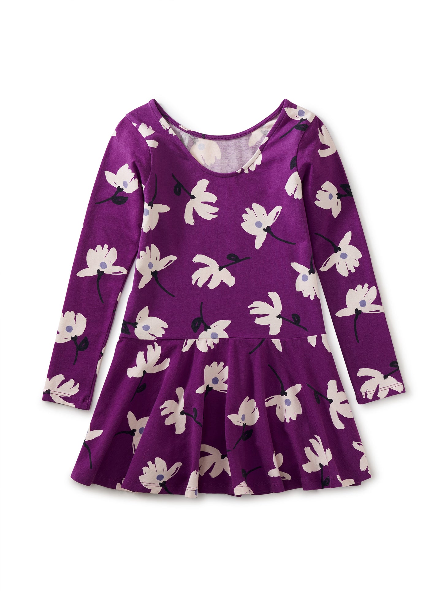 Tossed Lotus Drop Waist Skater Dress