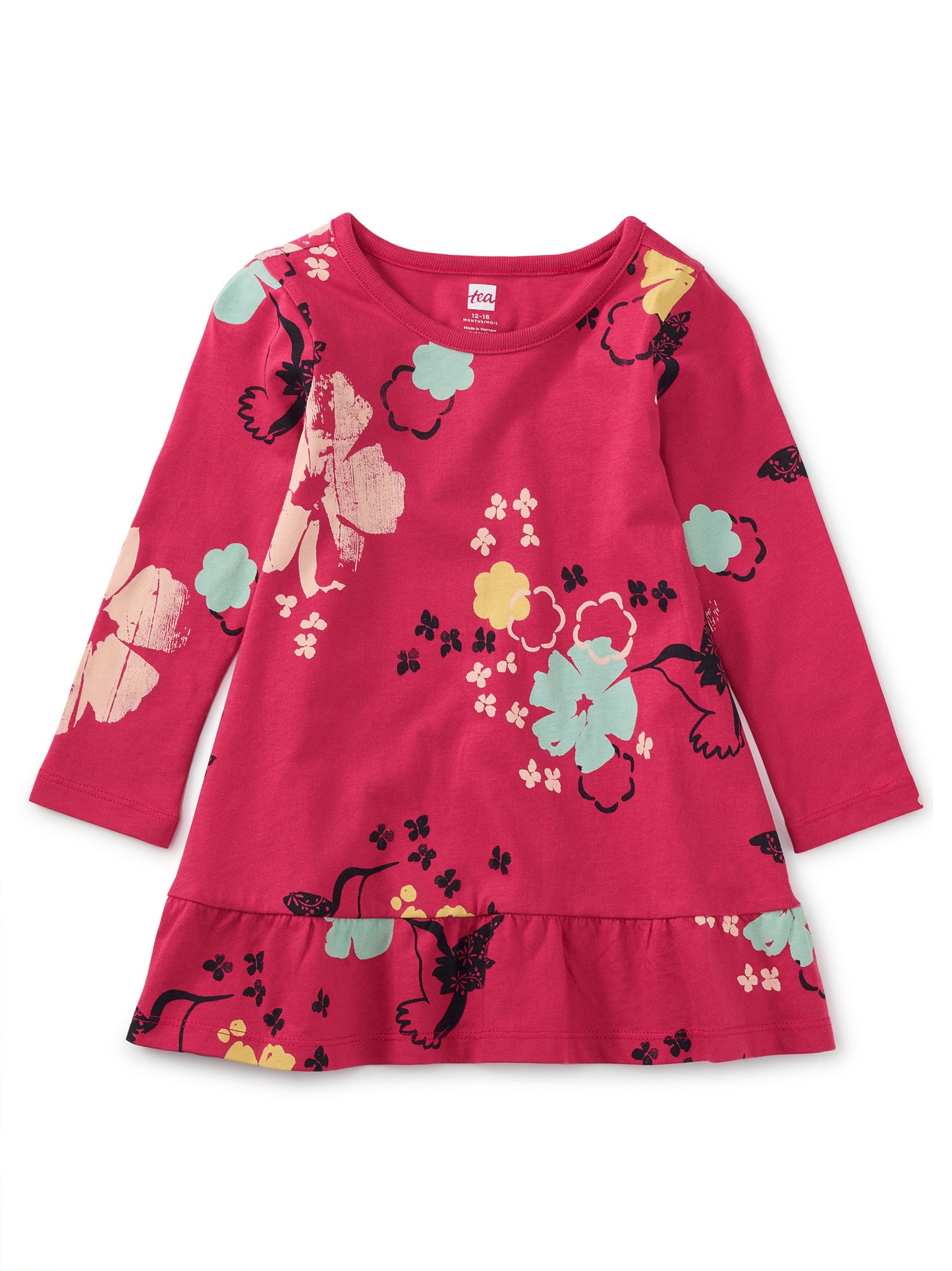 Hummingbird Floral Ruffle Swing Baby Dress