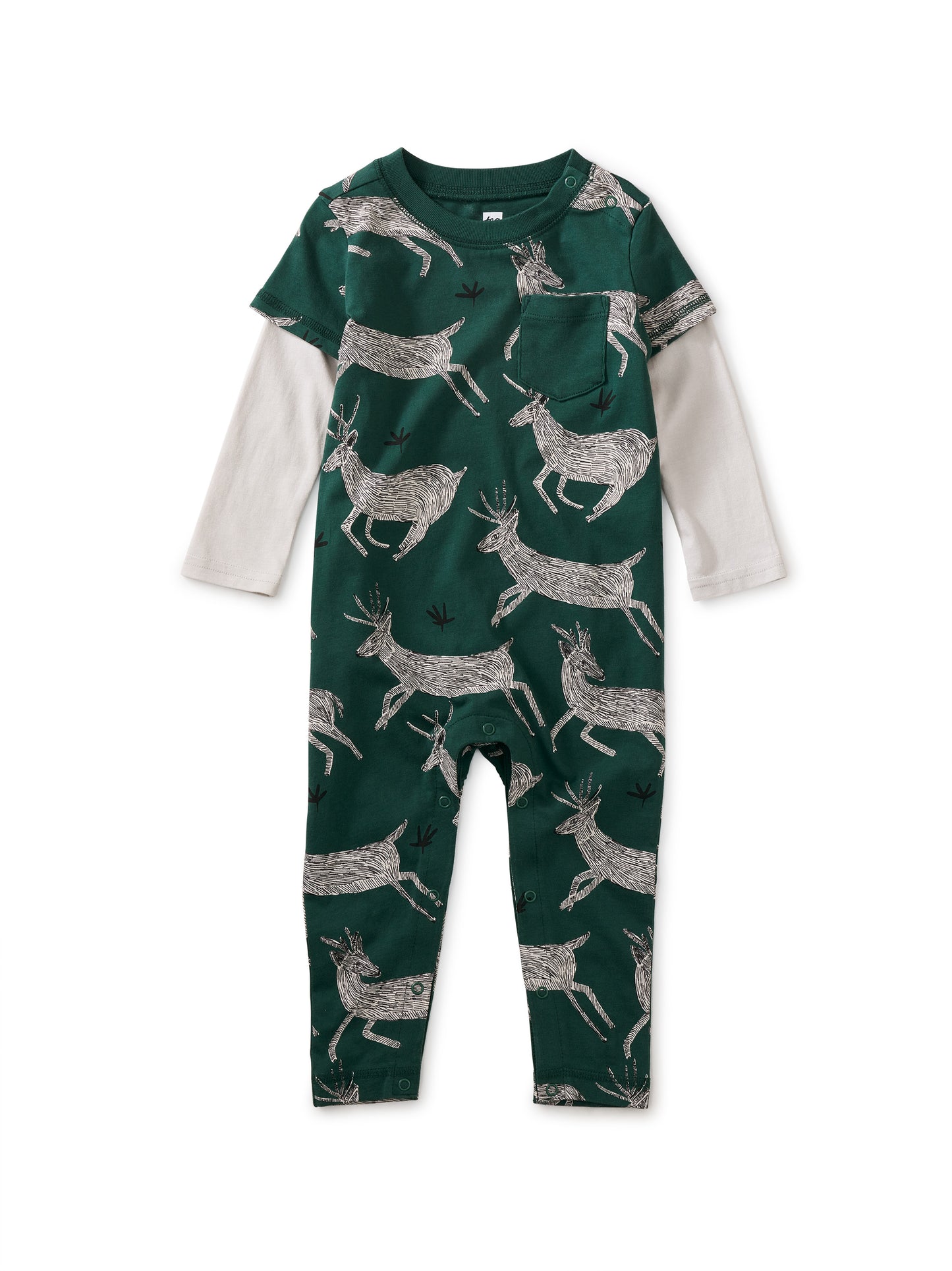 Sika Deer Layered Sleeve Baby Romper