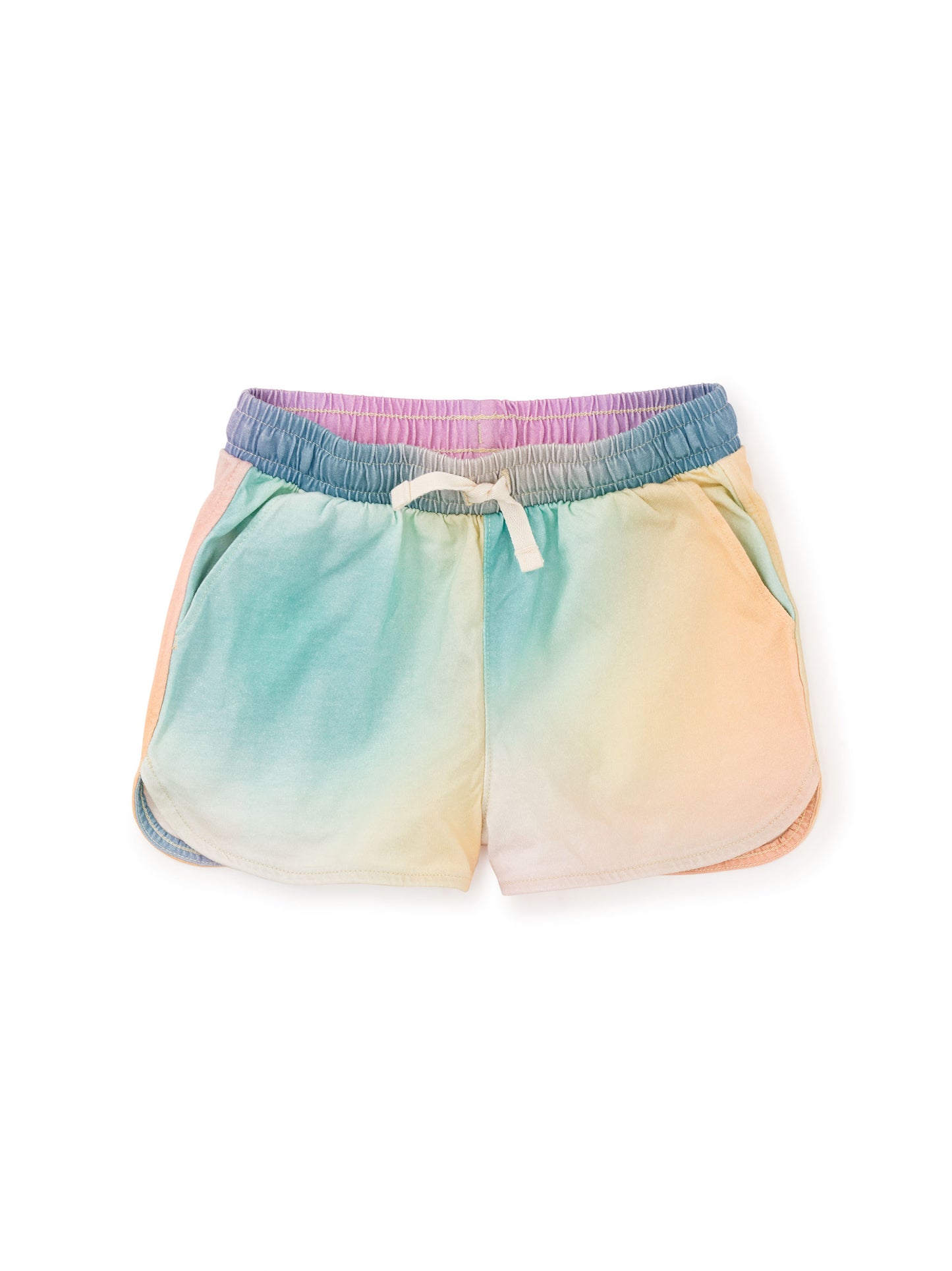 Rainbow Gradient Tie Waist Shorts