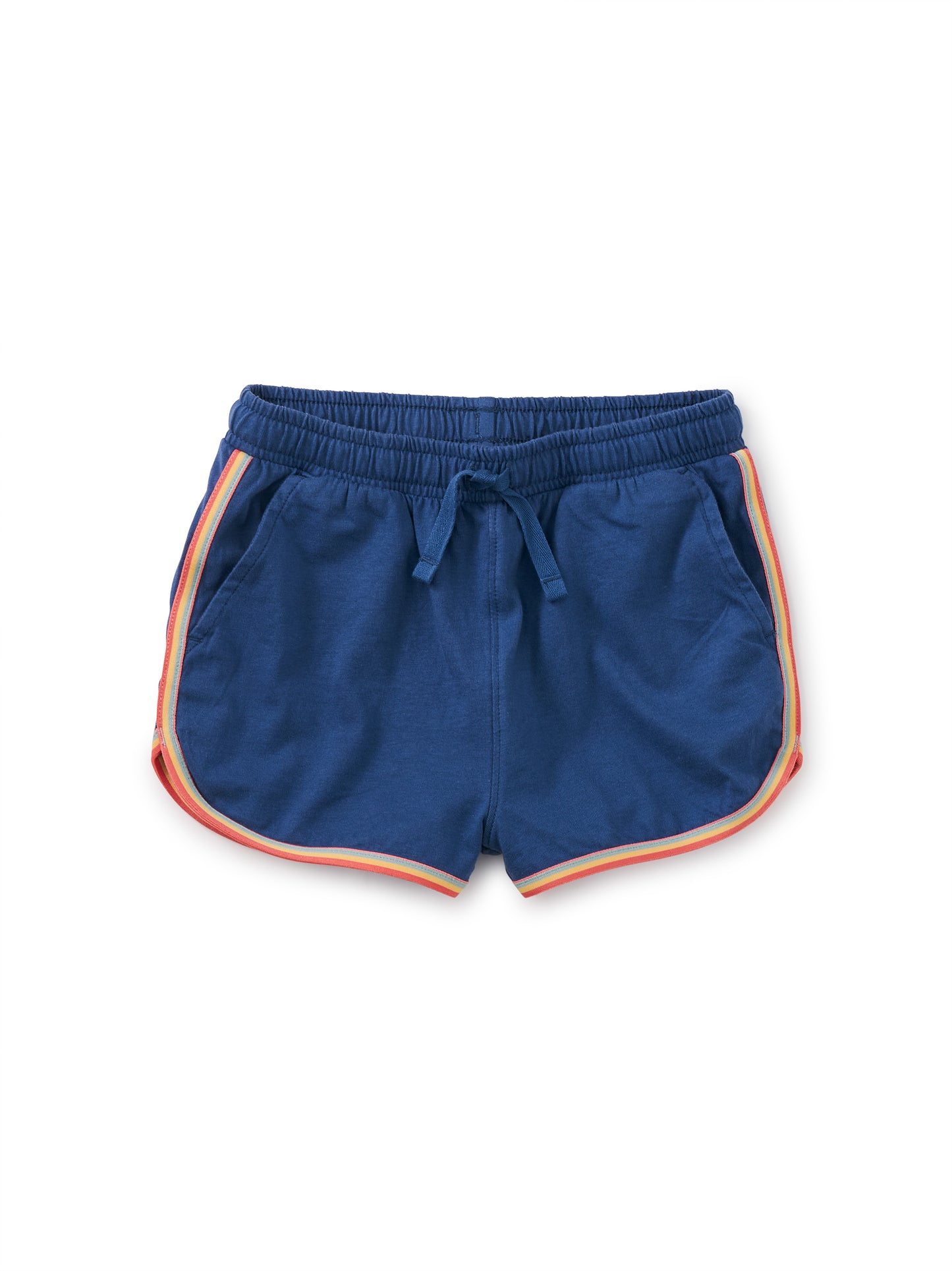 Rainbow Binding Track Shorts in Cobalt