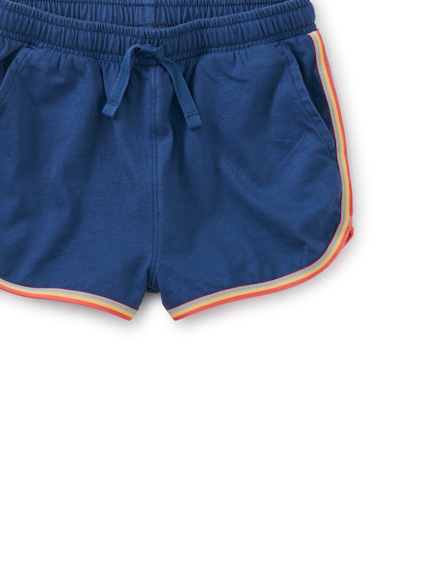 Rainbow Binding Track Shorts in Cobalt