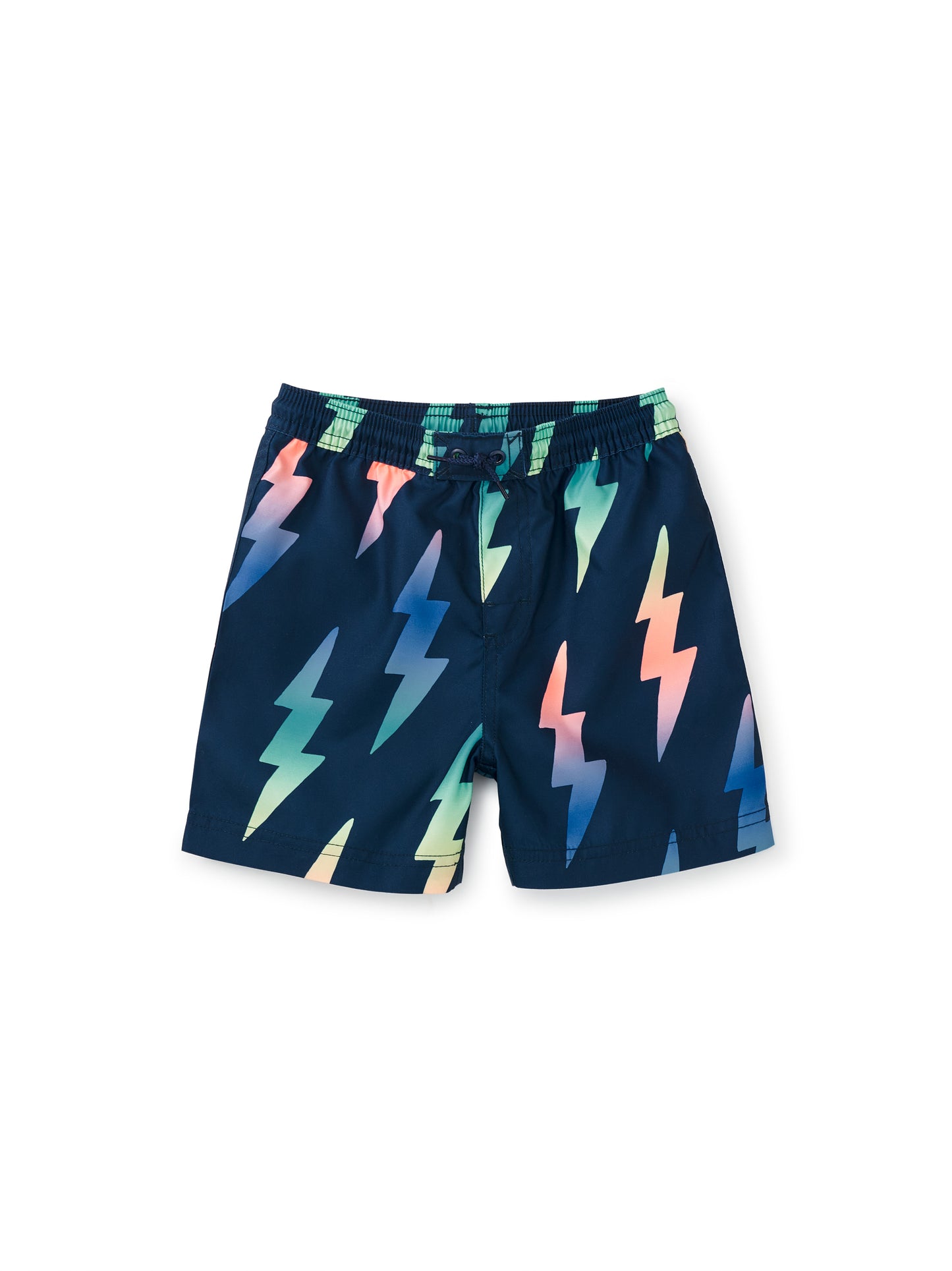 Rainbow Lightning Bolt Mid-Length Swim Trunks