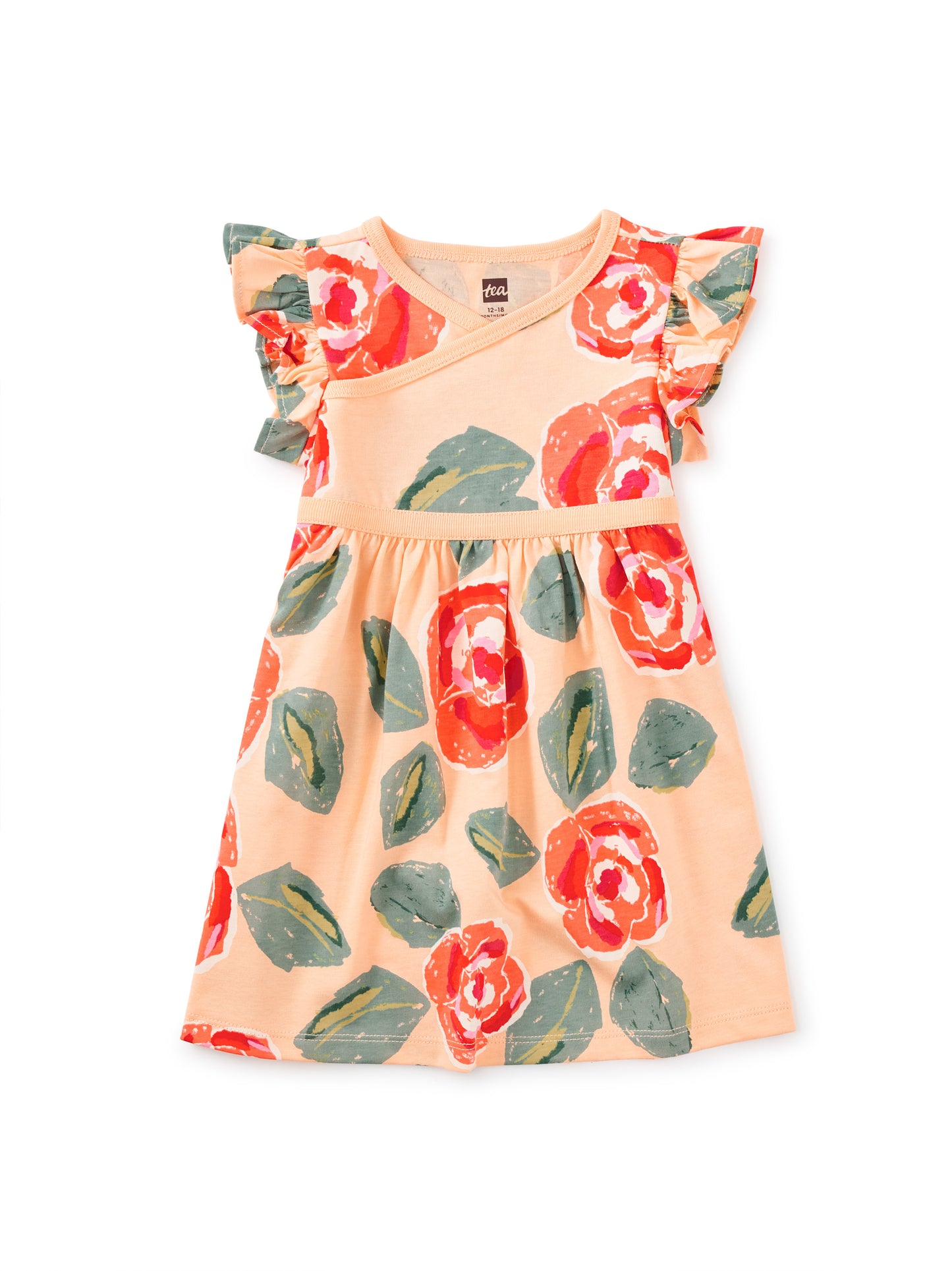Classic Rose Wrap Neck Baby Dress