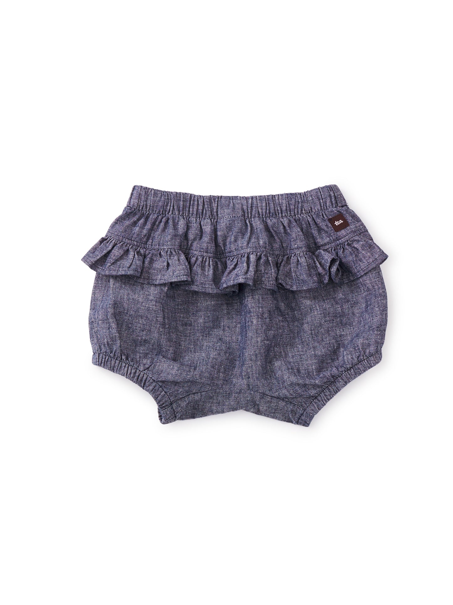 Indigo Chambray Ruffle Baby Bloomers