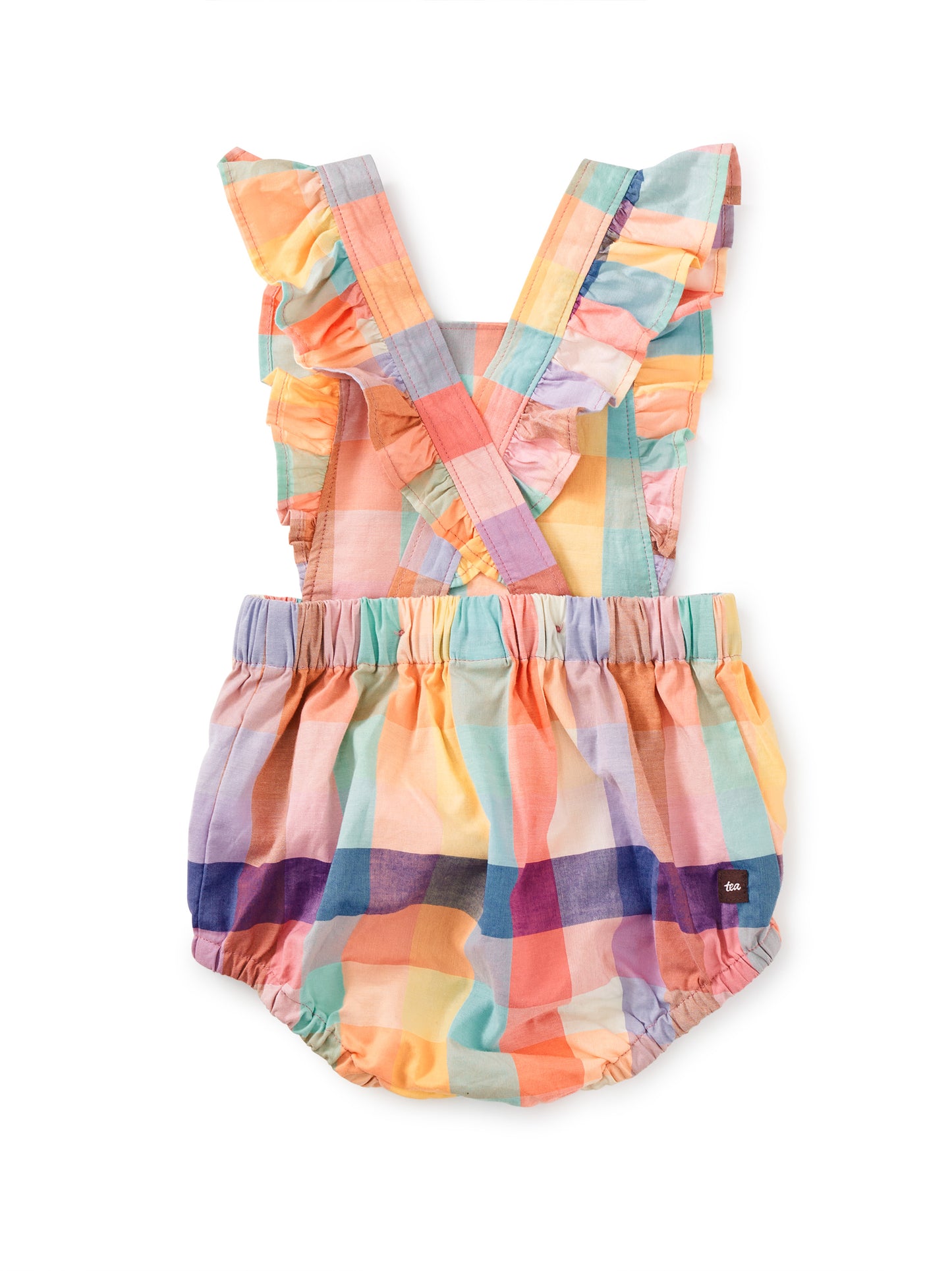Feliz Familia Plaid Ruffle Bubble Baby Romper