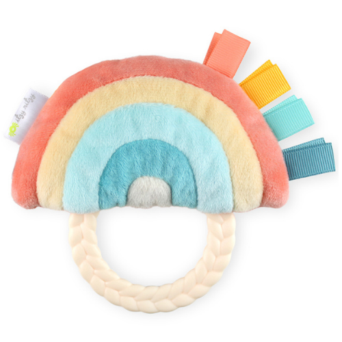 Rainbow Plush Rattle Pal with Teether