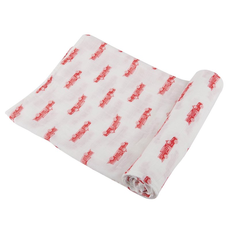 Fire Truck Bamboo Muslin Swaddle Blanket