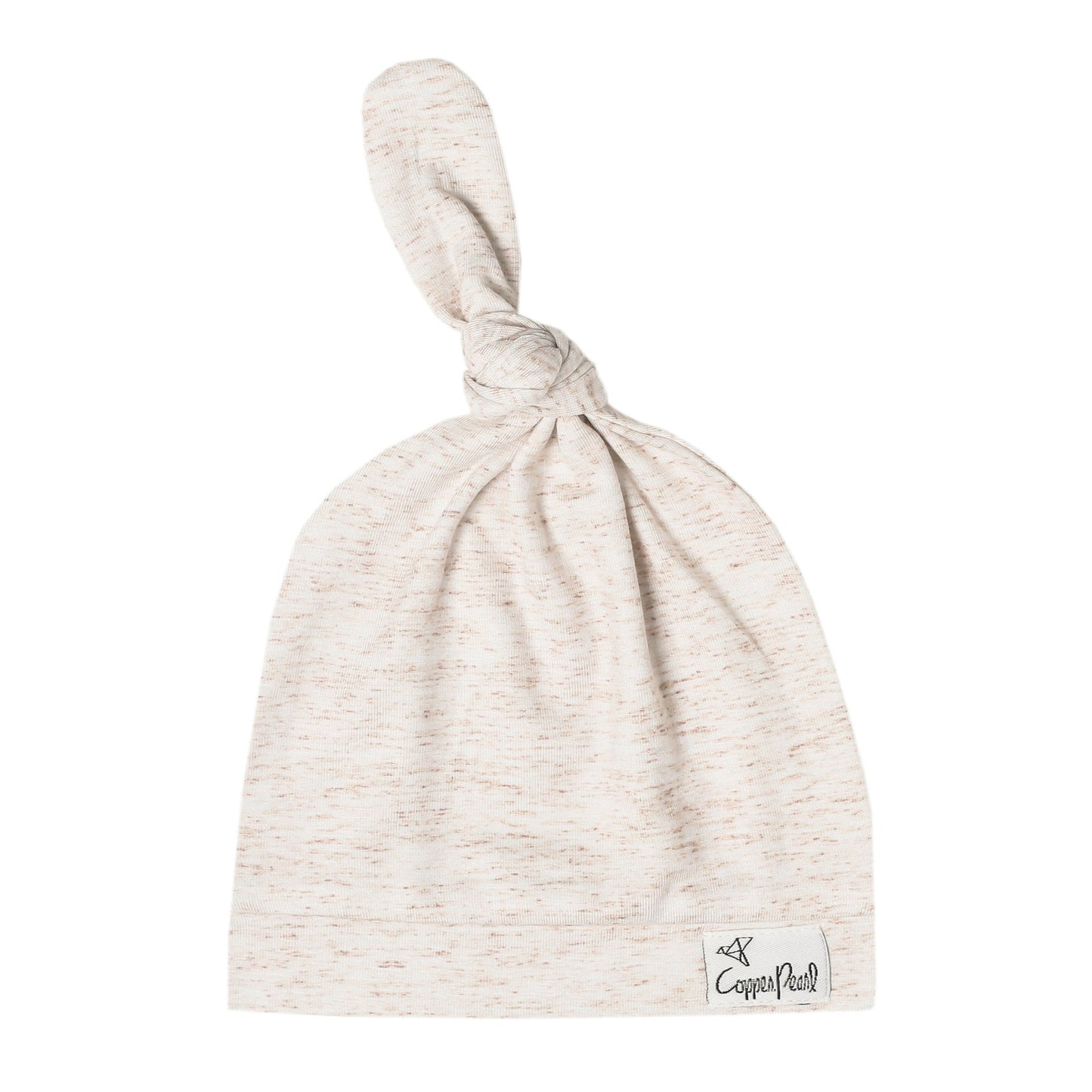 Copper Pearl Top Knot Hat 0-4mo - Oat