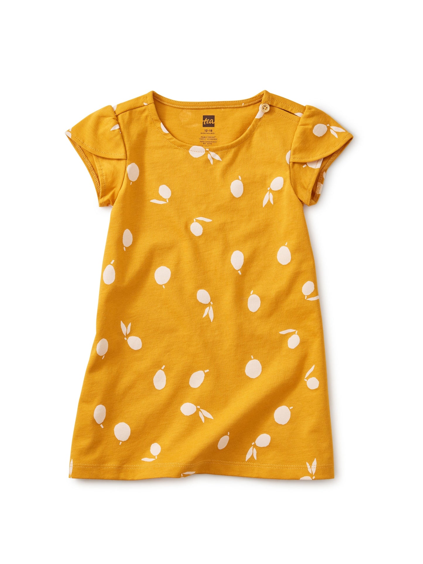 Tea Collection Petal Sleeve Baby Dress - Grecian Olives