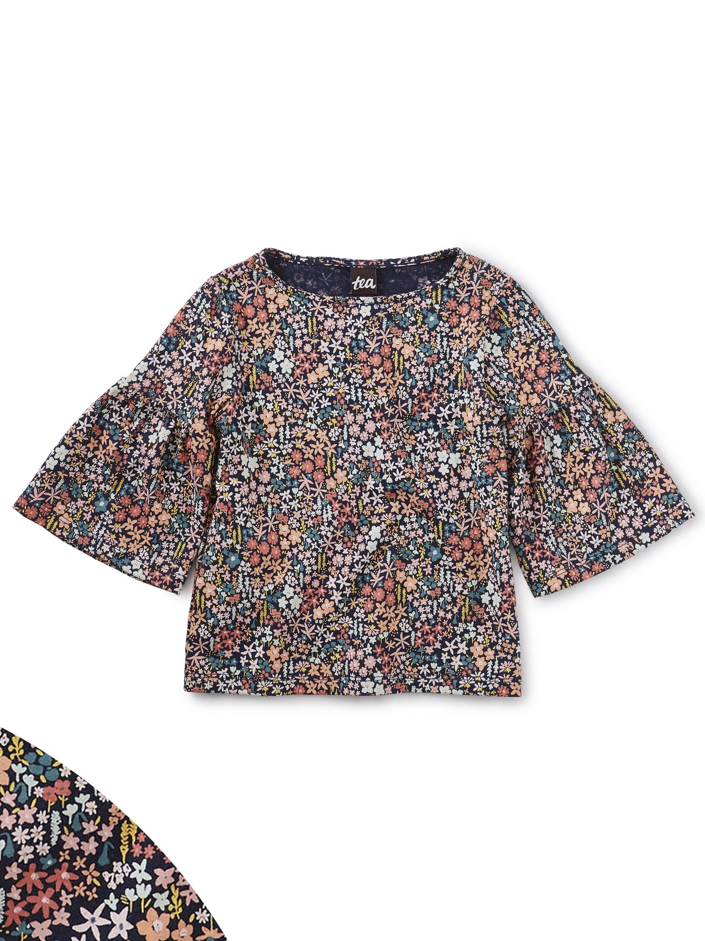 Tea Collection Bell Sleeve Top - Mountainside Wildflowers