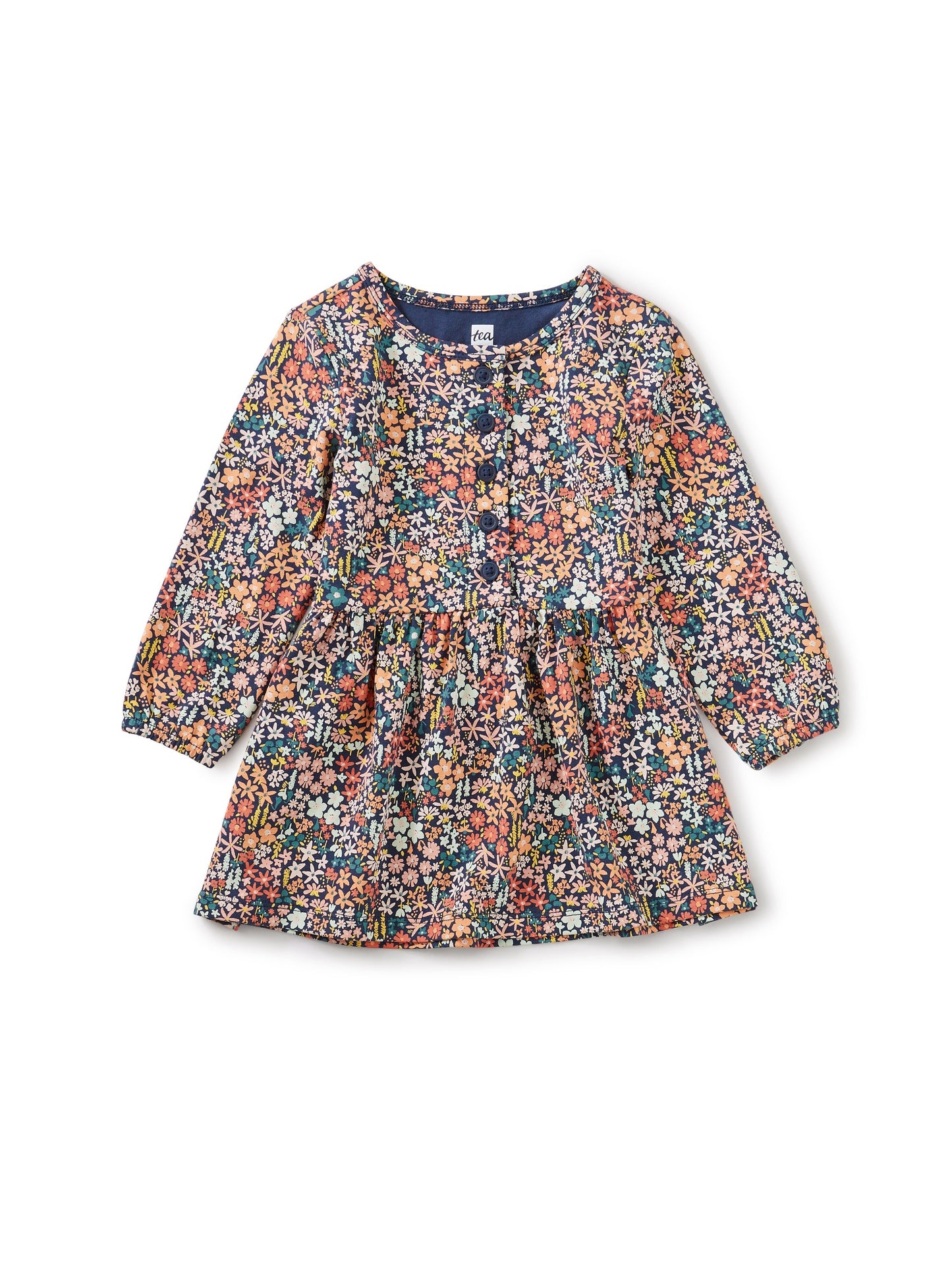 Tea Collection Button Front Baby Dress - Mountainside Wildflowers