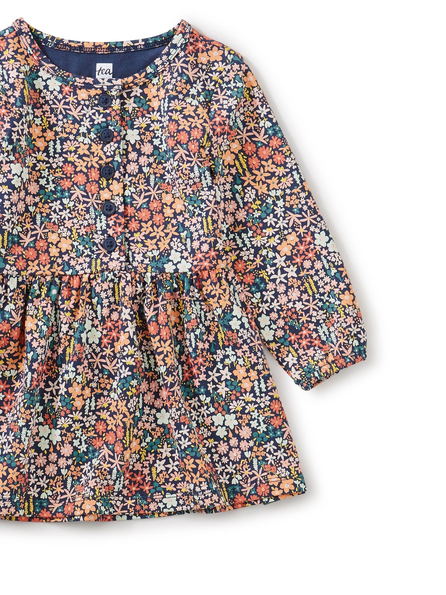 Tea Collection Button Front Baby Dress - Mountainside Wildflowers