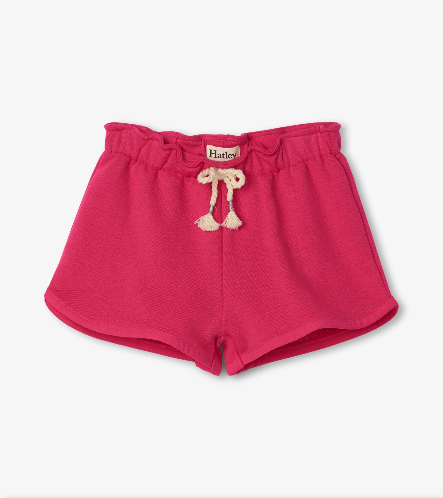 Fuchsia French Terry Paper Bag Shorts