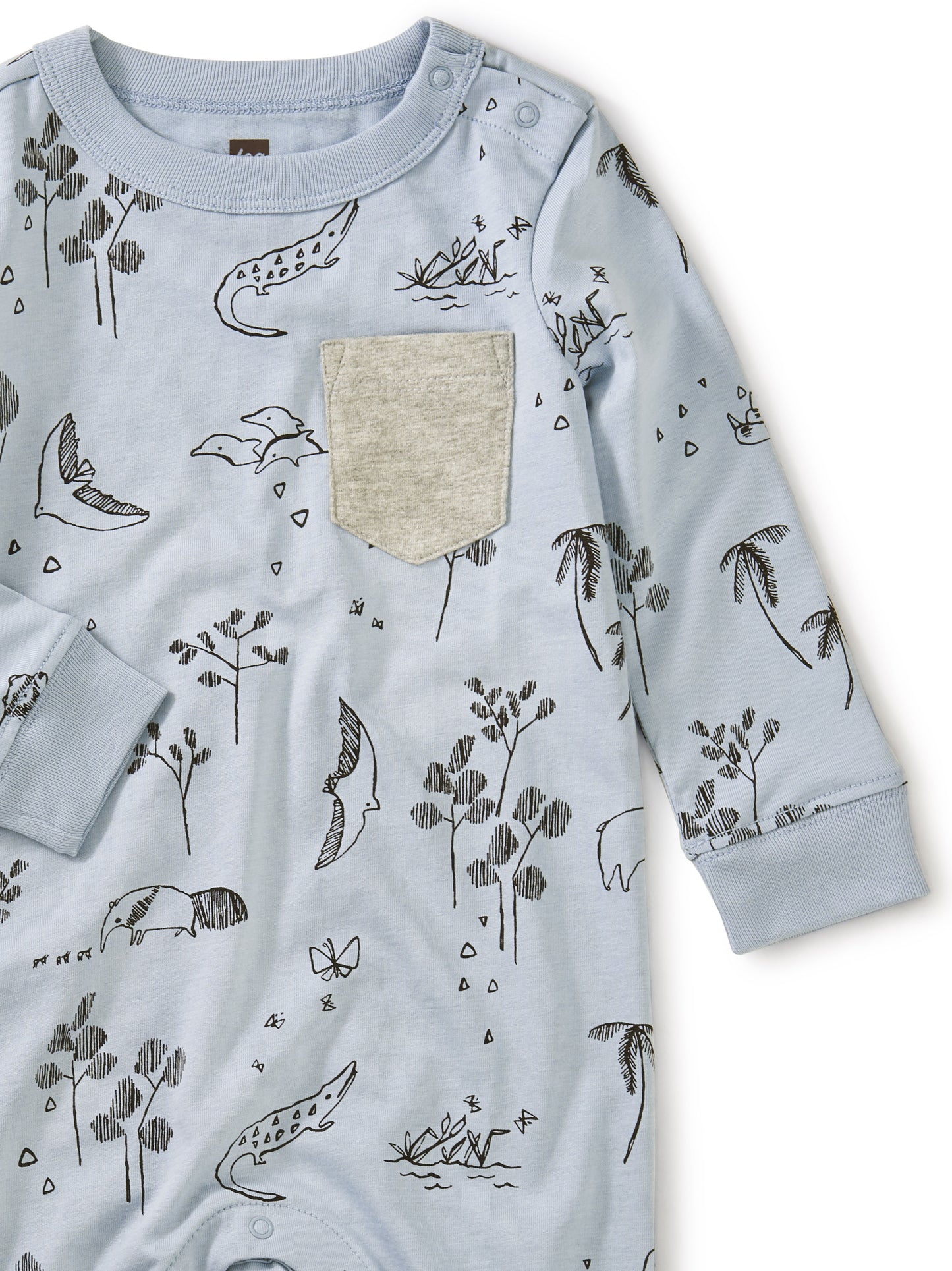 Tea Collection Printed Pocket Romper - Peruvian Pals
