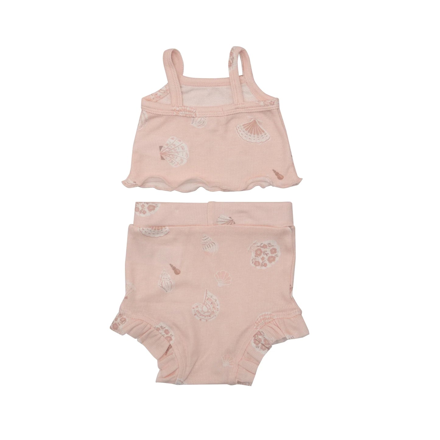 Pretty Seashells Rib Crop Top & High Waist Short