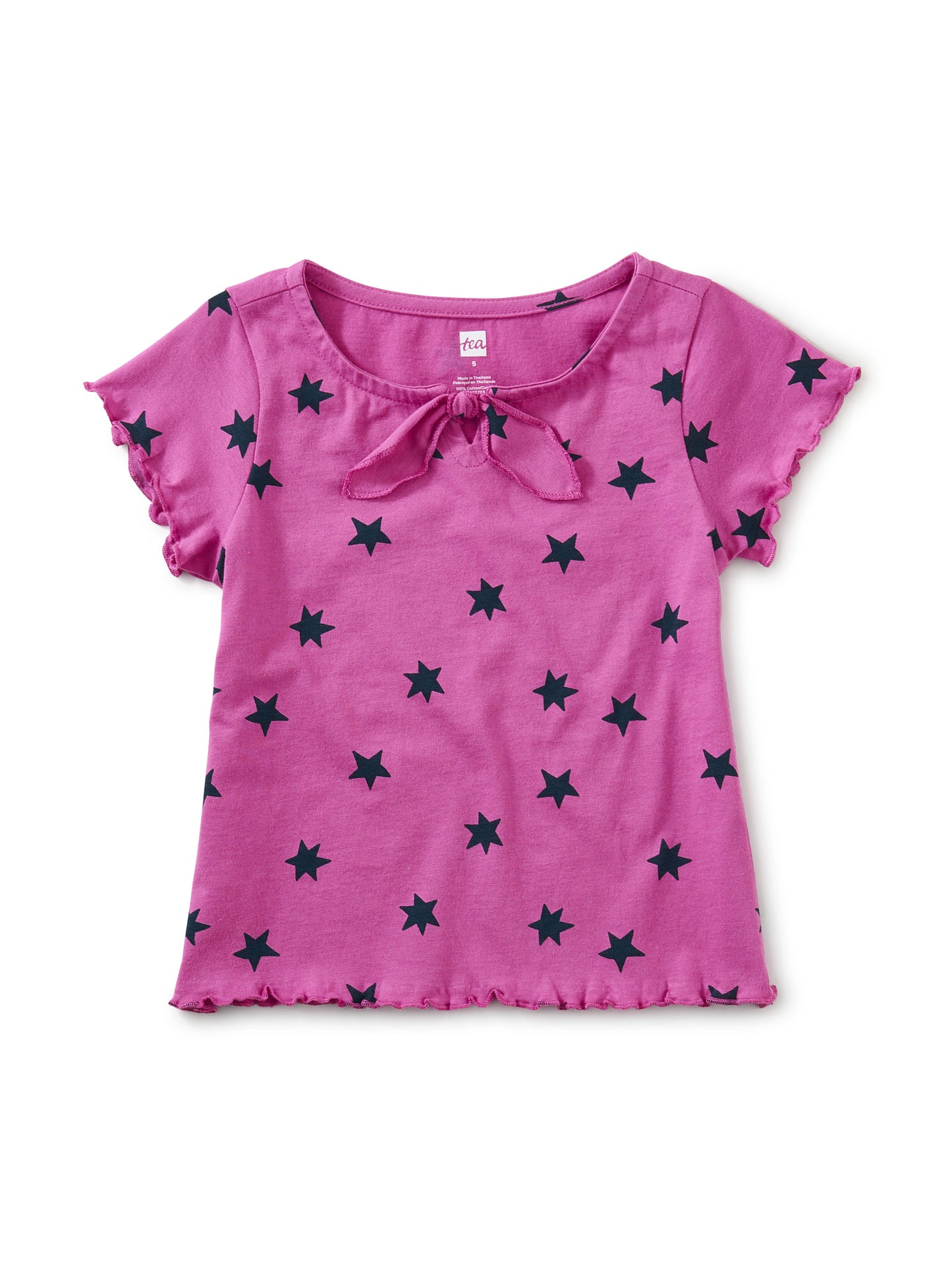 Bow Front Top - Astral Stars in Mulberry