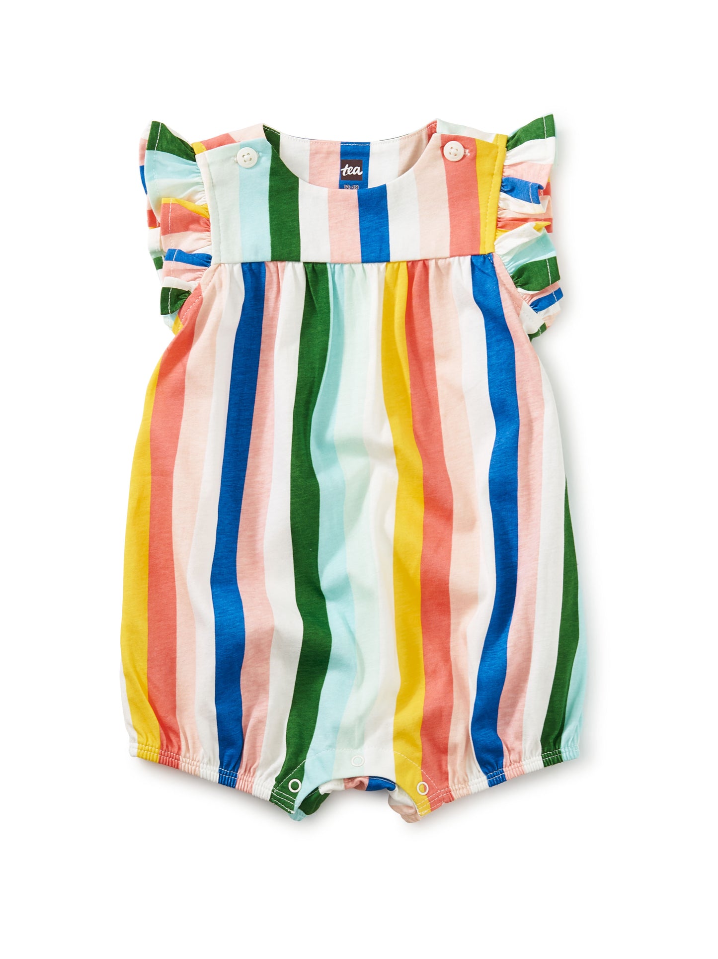 Flutter Button Baby Romper - Lisbon Stripe