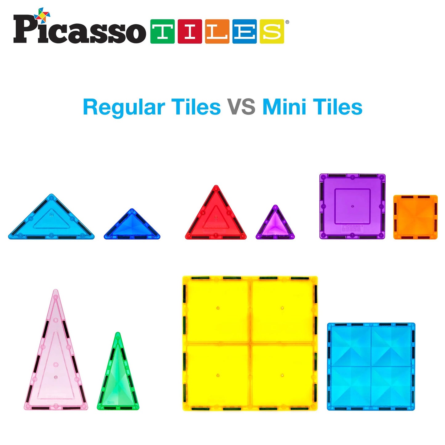PicassoTiles 80pc Mini Diamond Magnetic Tileset