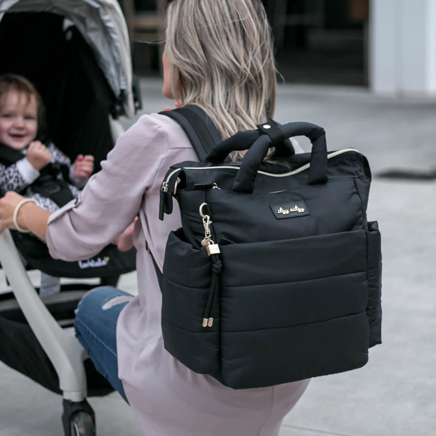 Dream Convertible Diaper Bag in Midnight Black