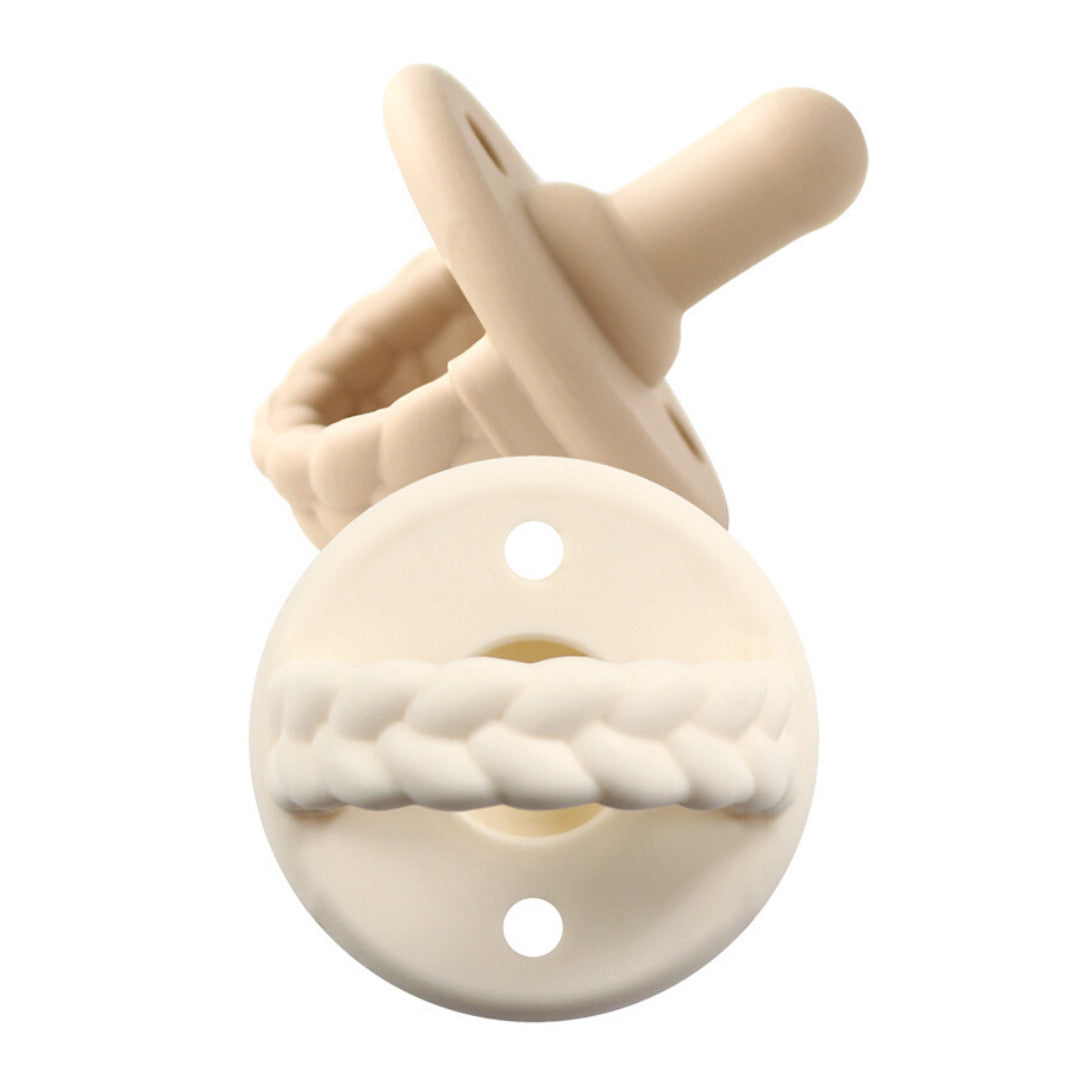 Sweetie Soother Pacifier 2-pack - Toast + Buttercream Braids