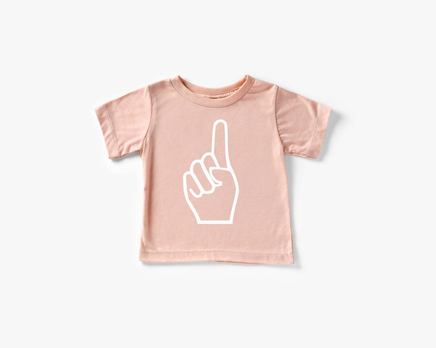 "1" Modern Type 1st Birthday Shirt - Peach