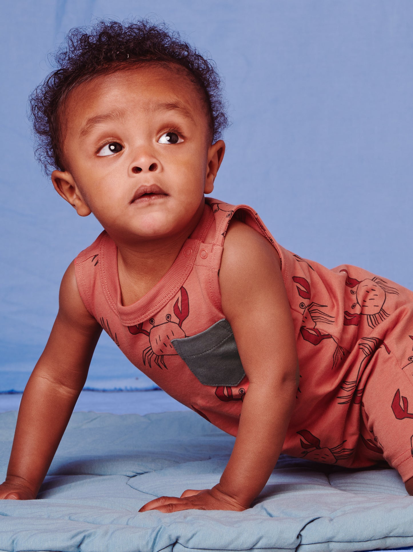 Pop Pocket Tank Baby Romper - Dancing Crabs