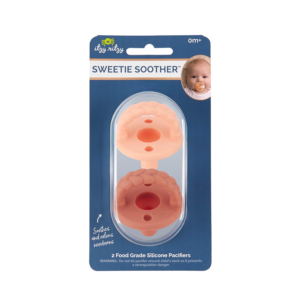 Sweetie Soother Pacifier 2-pack - Apricot + Terracotta Braids