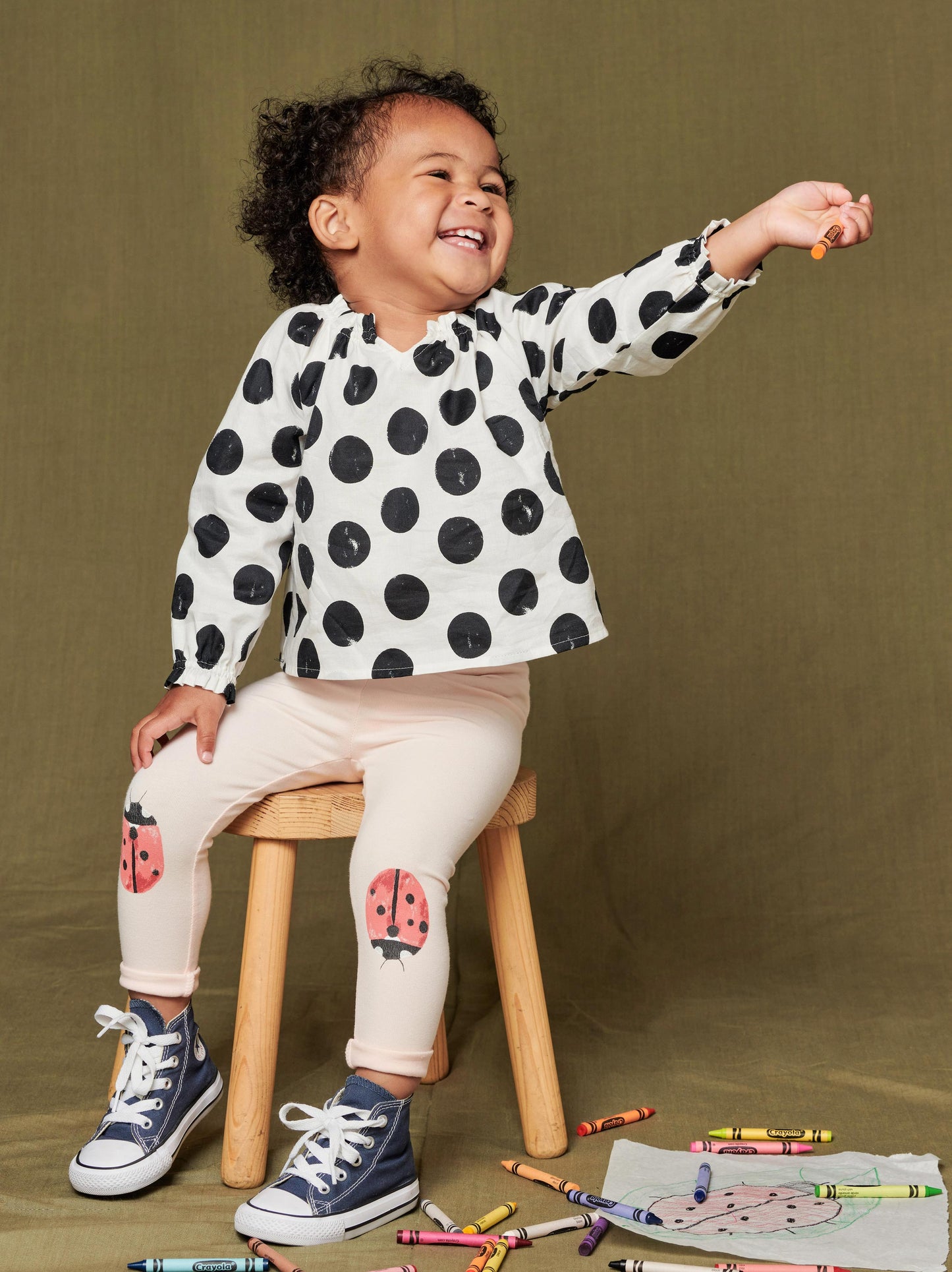 Ruffle Sleeve Sweetie Top - Stamped Dots
