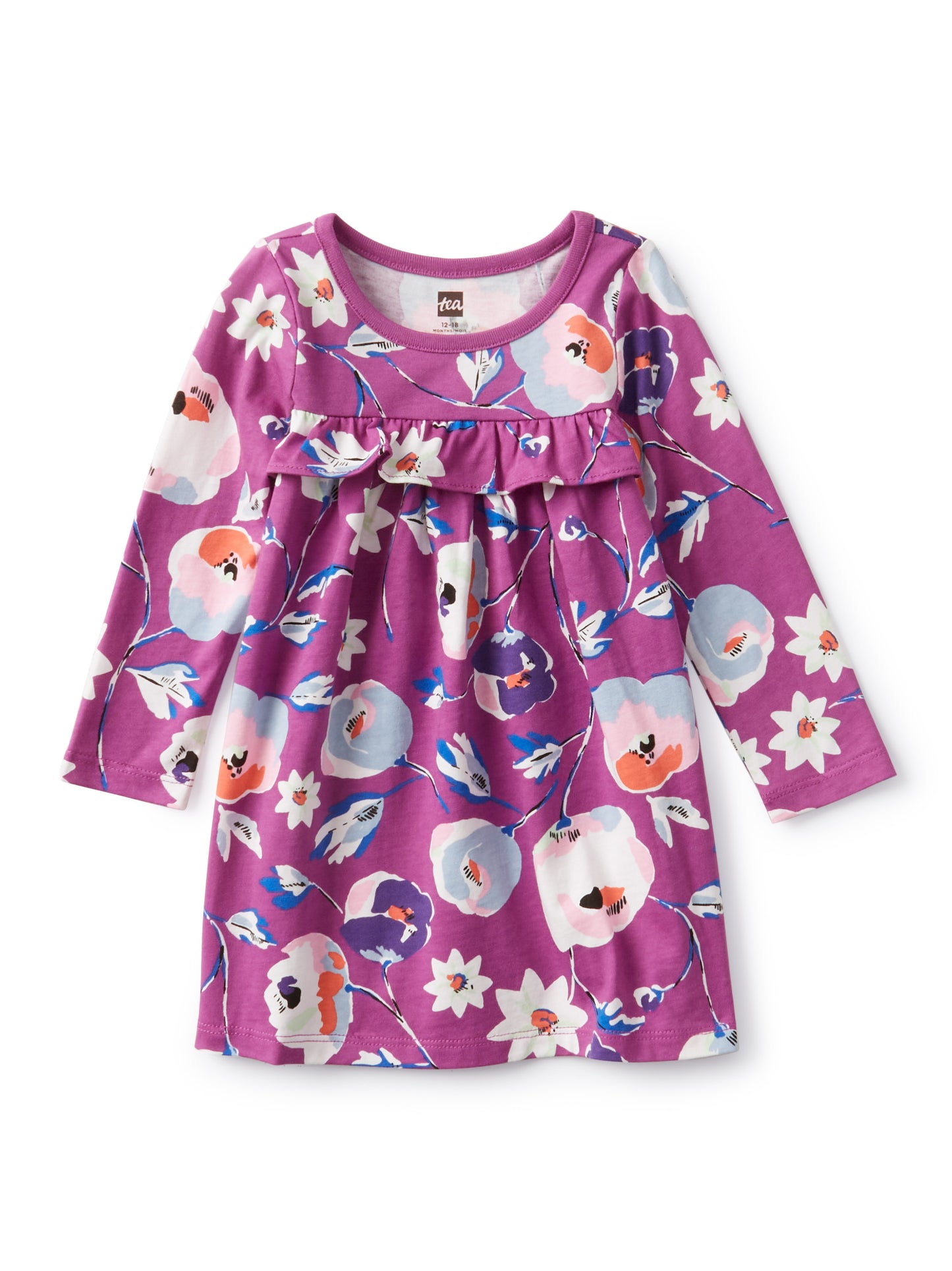 Baby Empire Ruffle Dress - Swedish Flowers in Passion