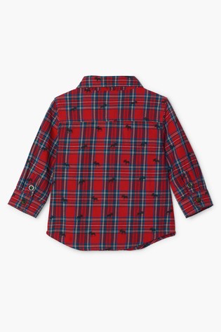 Hatley Holiday Plaid Moose Baby Button Down Shirt