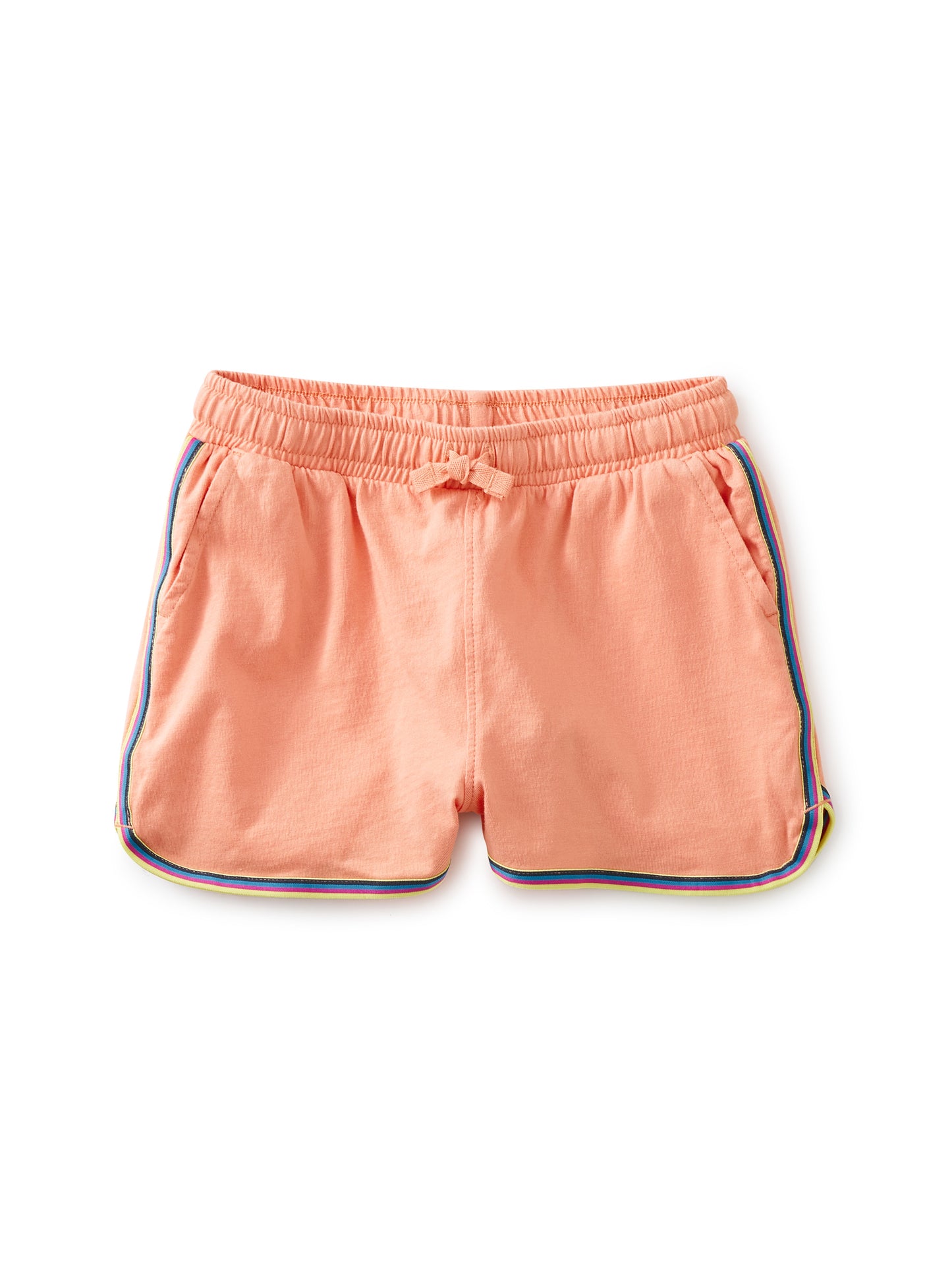 Peach Rainbow Stripe Track Shorts