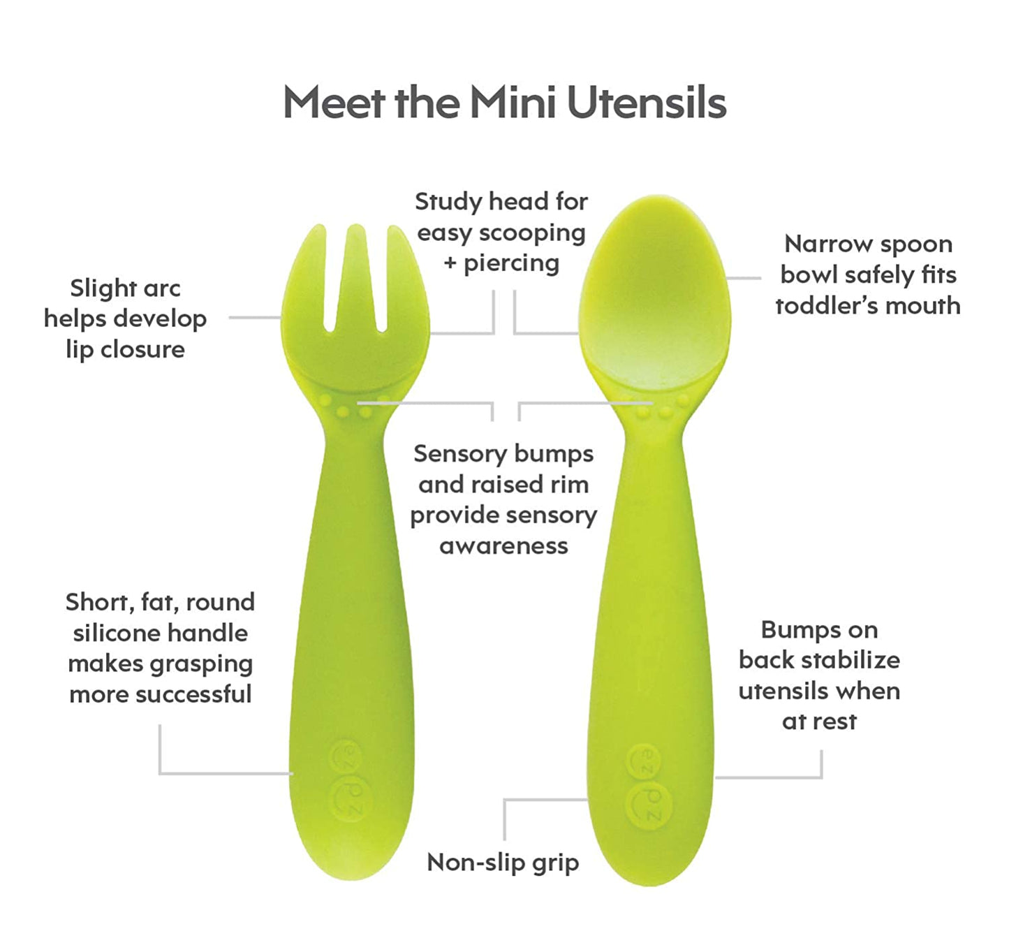 EZPZ Mini Utensils - Lime