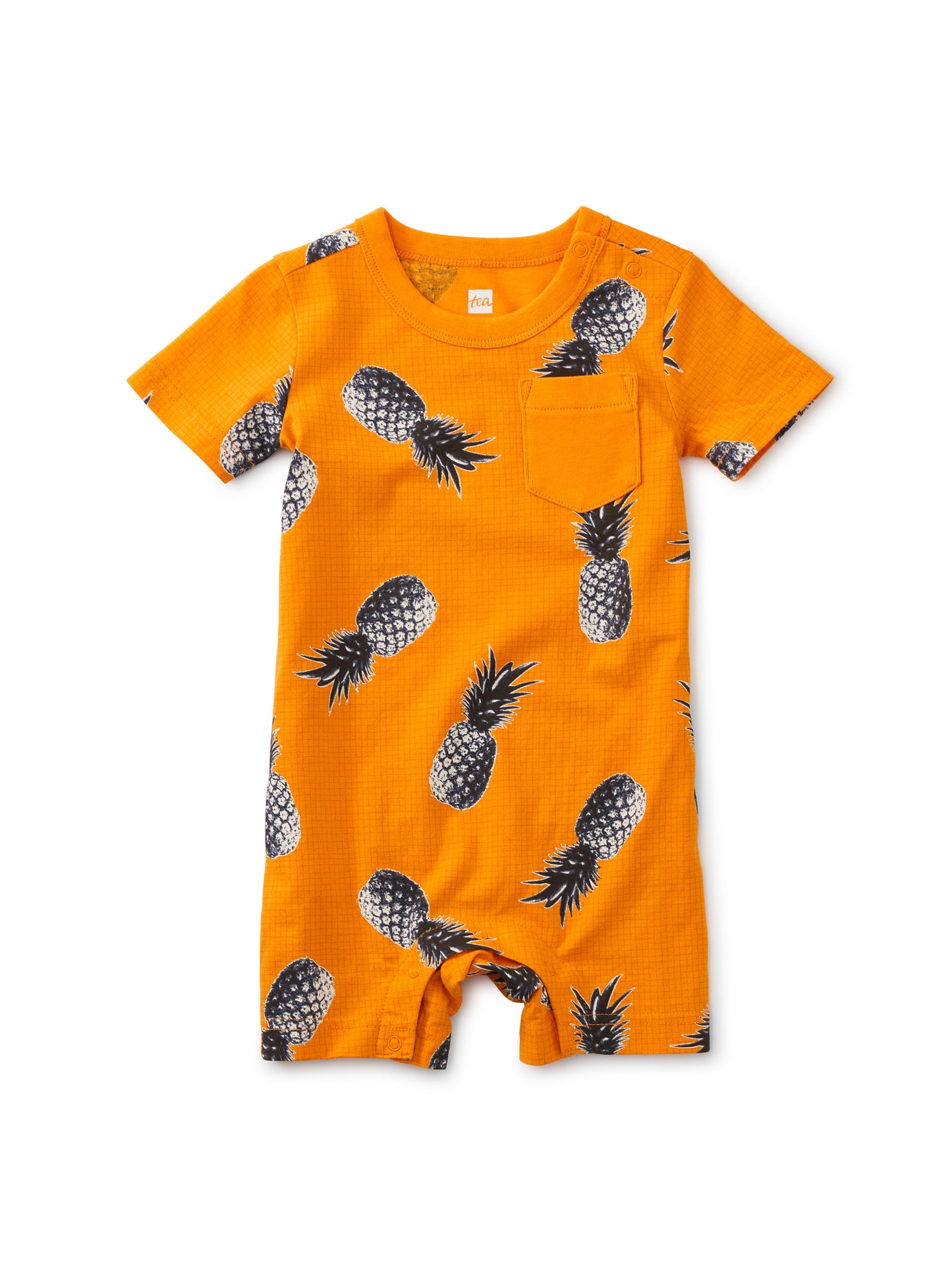 Pineapple Party Pocket Shortie Baby Romper