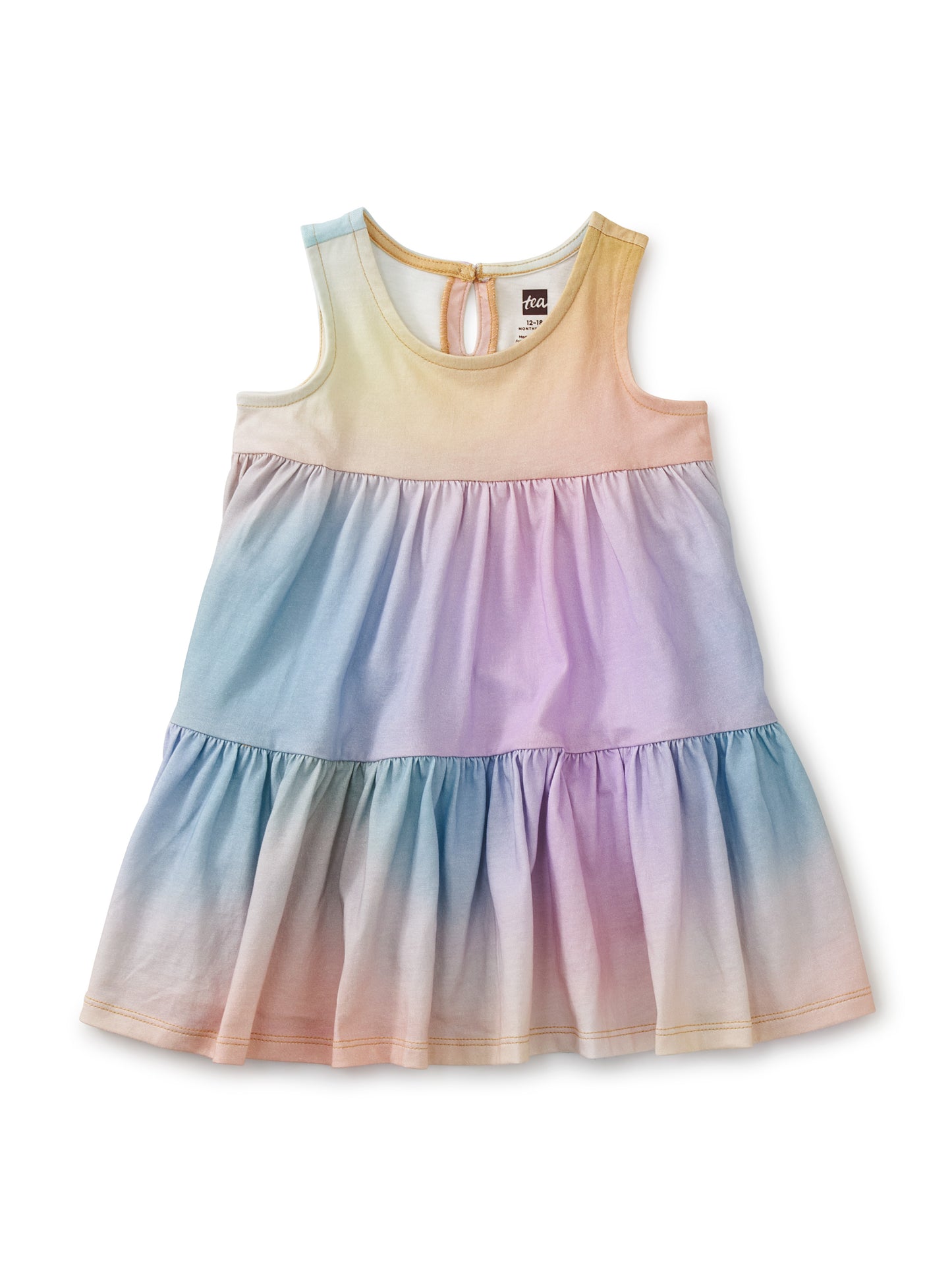 Rainbow Gradient Tiered Tank Baby Dress